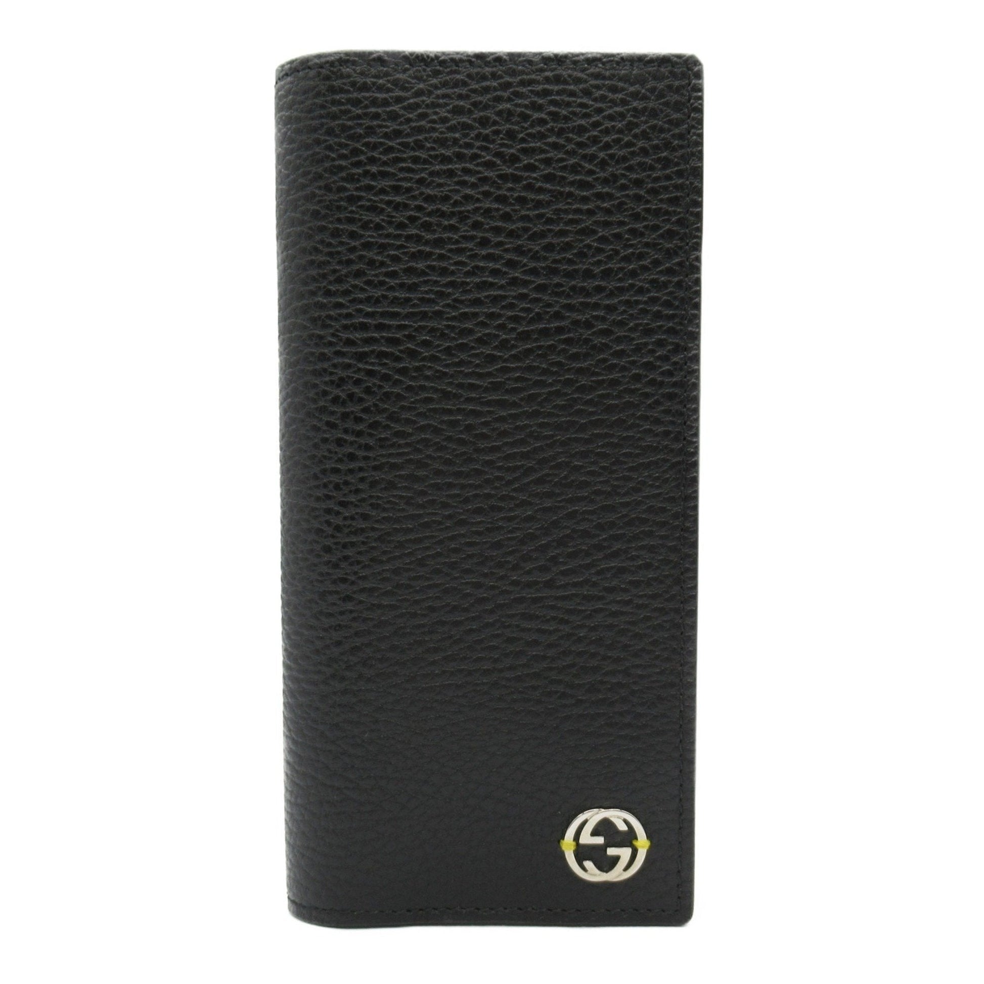 Gucci Black Yellow Leather Long Wallet (Bi-Fold) ()