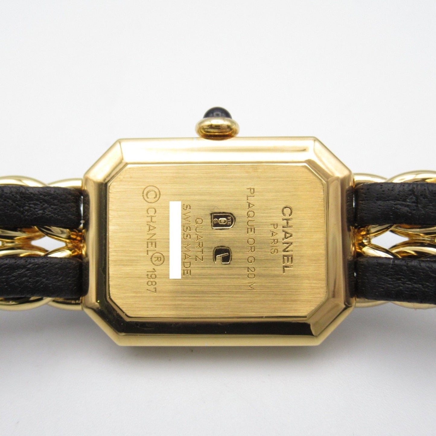 CHANEL Premiere L Wrist Watch H0001 Quartz Black Gold Plated Leather belt H0001