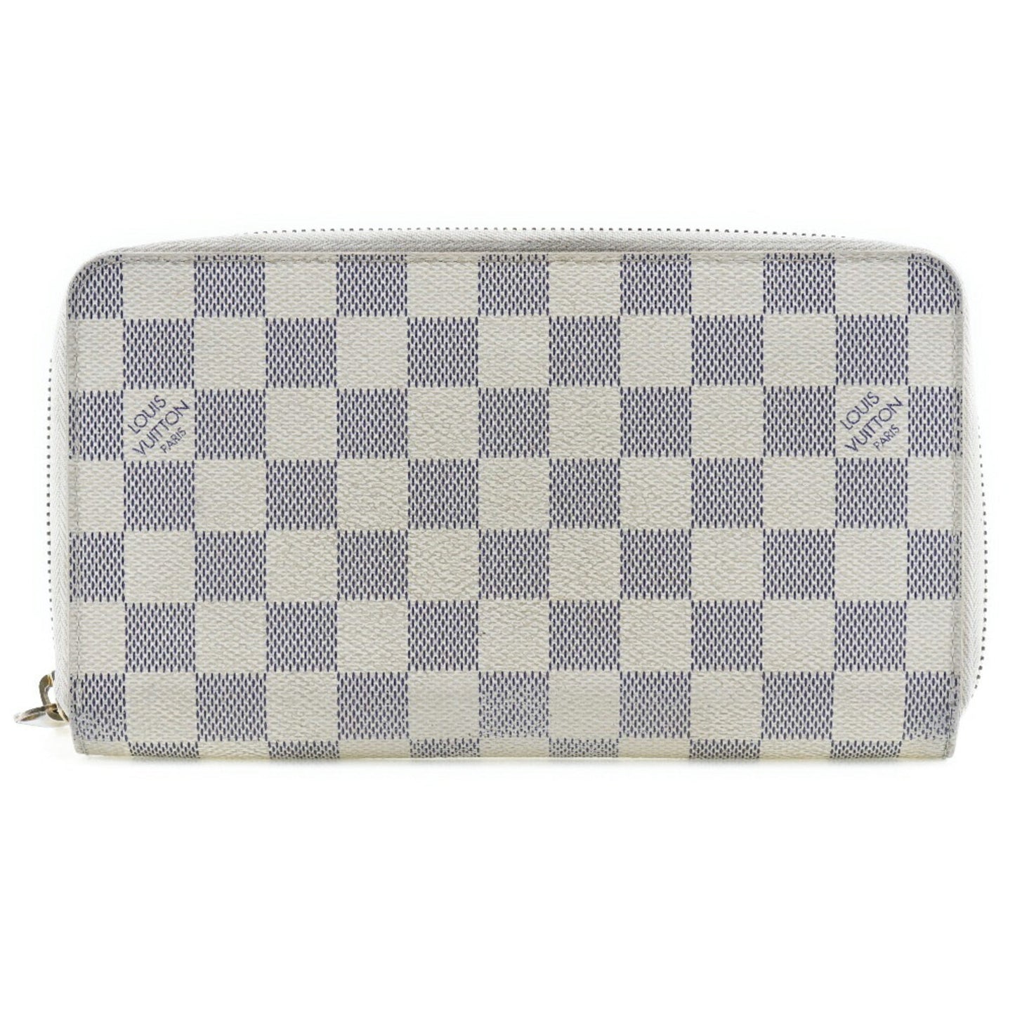 LOUIS VUITTON Zippy Organizer Long Wallet N60012 Damier Azur Canvas France Year 2008 White VI1088 Zipper Unisex