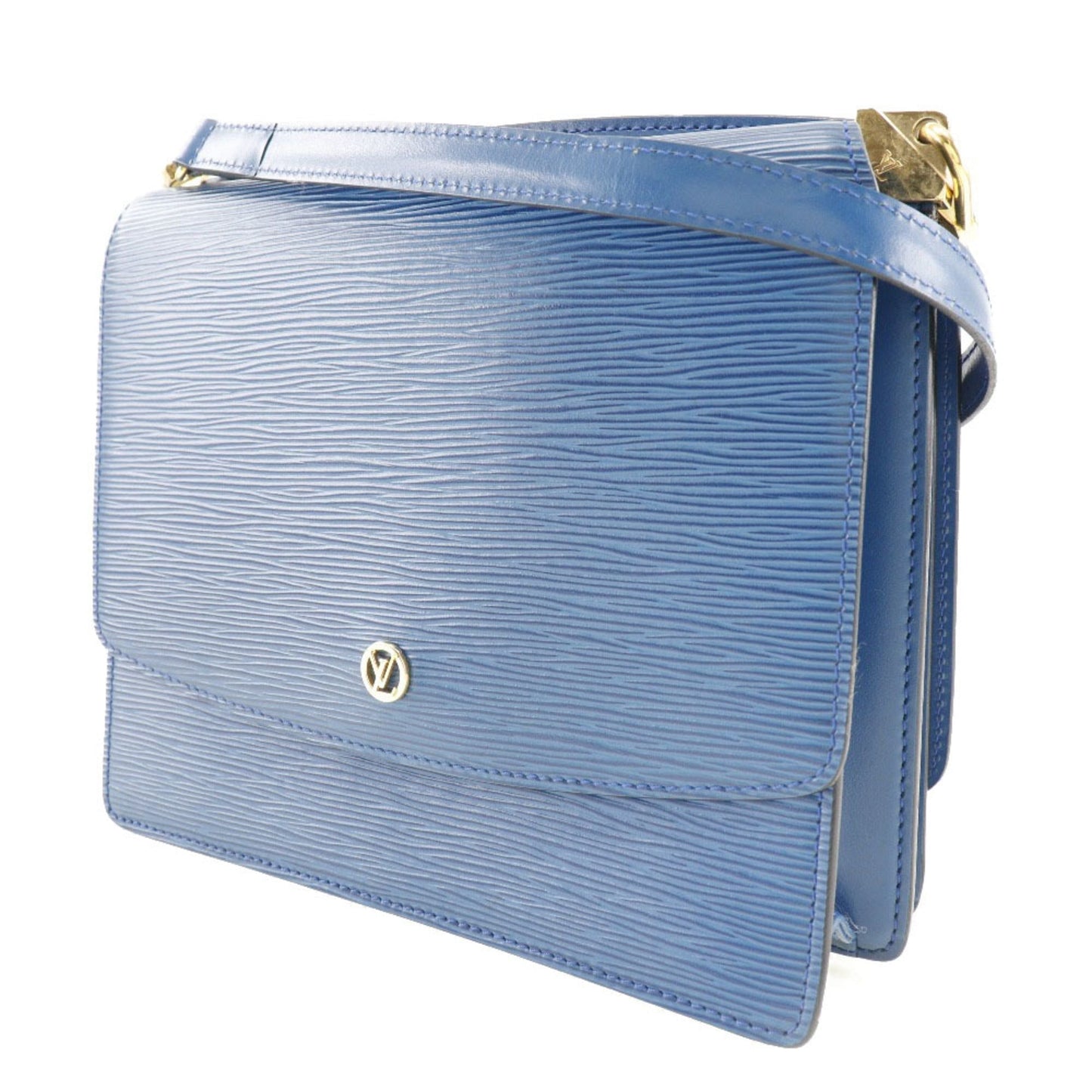 LOUIS VUITTON Grenelle Shoulder Bag W Hook Epi Leather Blue MI1913 Women's