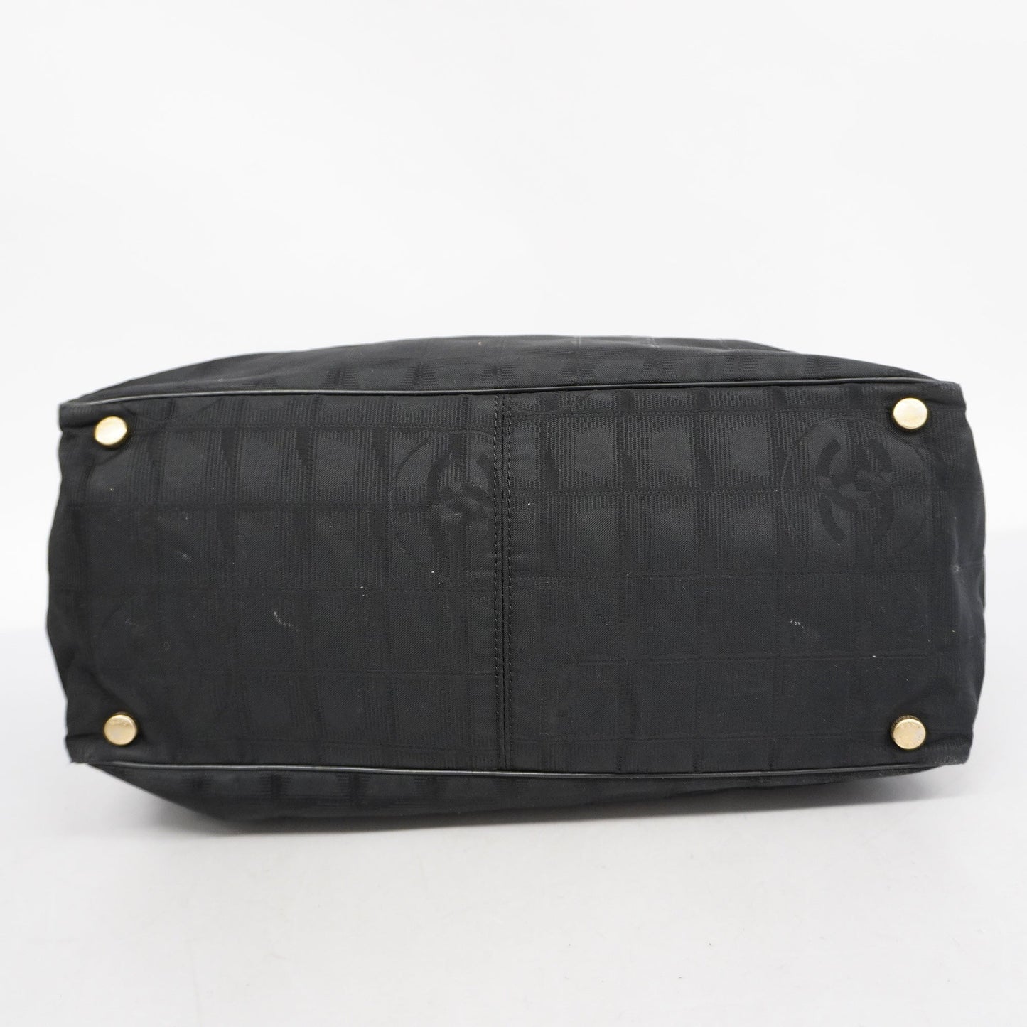 ChanelAuth  New Travel Line Tote Bag Women's Nylon Canvas Tote Bag Black