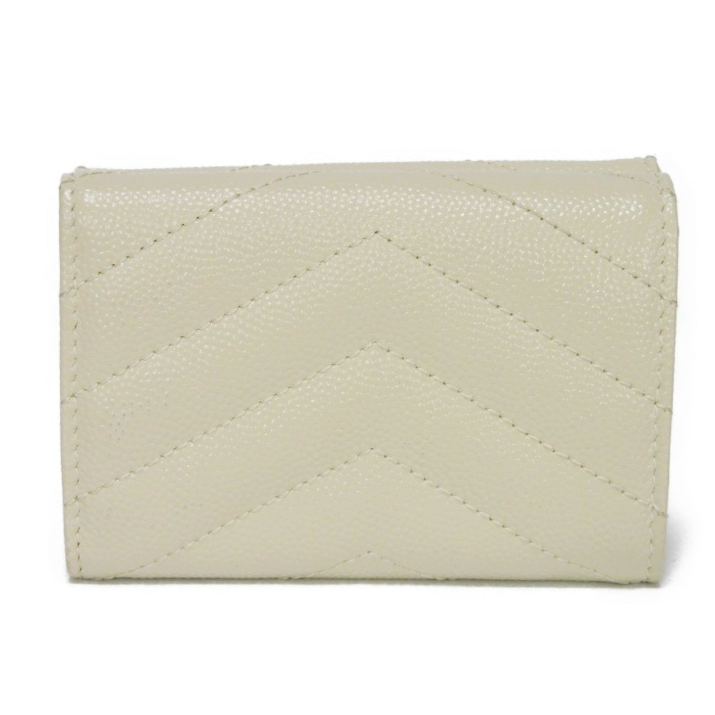 Saint Laurent Trifold Wallet Monogram Origami Tiny YSL Blanc Vintage 668274 BOWA1 9207 Men's Women's Billfold