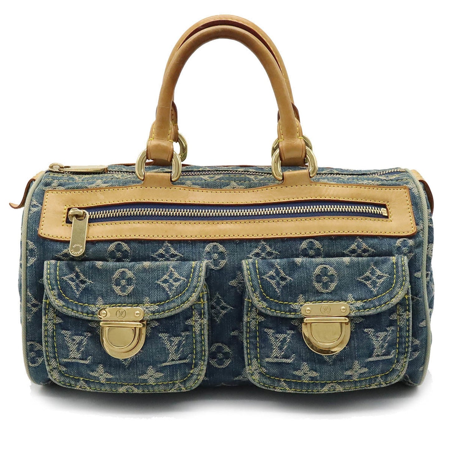 LOUIS VUITTON Monogram Neo Speedy Handbag Boston Bag Blue M95019