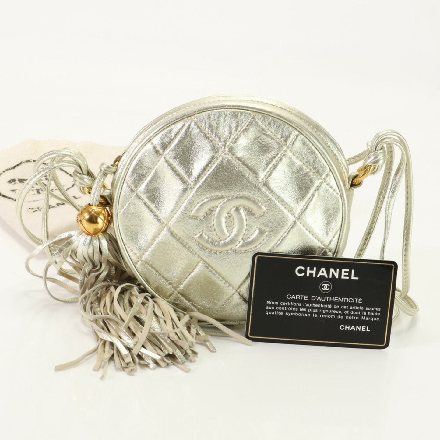 Chanel Matelasse Round Chain Leather Shoulder Bag for Women
