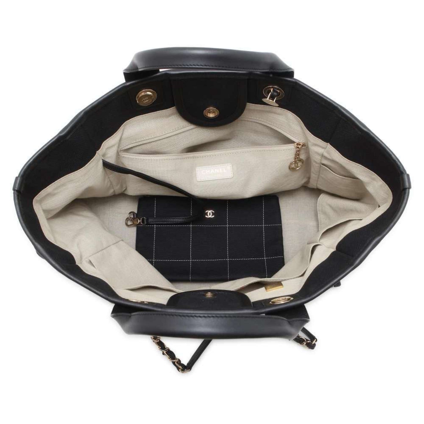 Chanel Tote Bag Deauville Coco Mark GM Canvas A66941 2way CHANEL Black