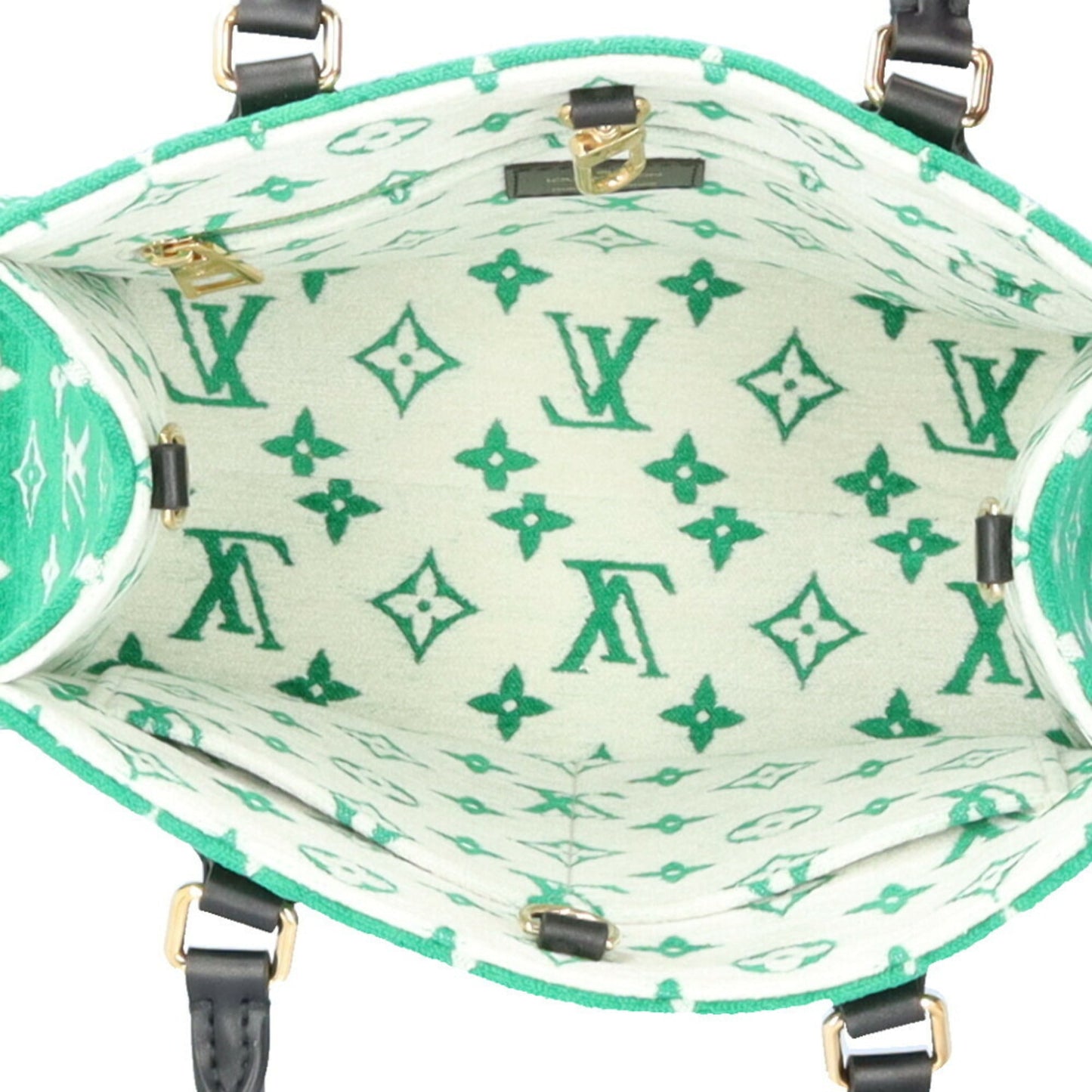 LOUIS VUITTON On the Go PM LV Match Shoulder Bag Leather M46216 Green Women's