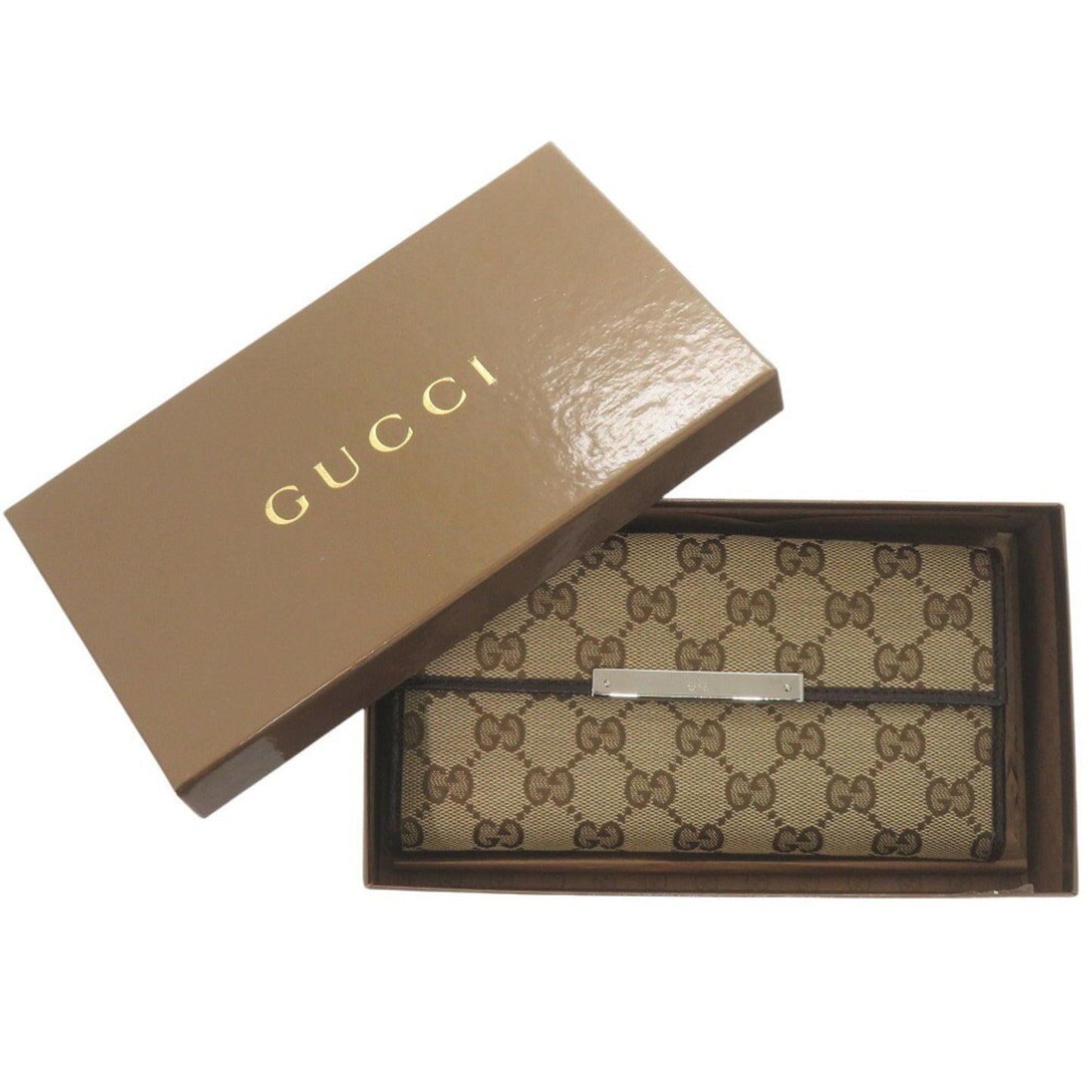 Gucci Beige Gg Canvas Long Wallet (Bi-Fold)