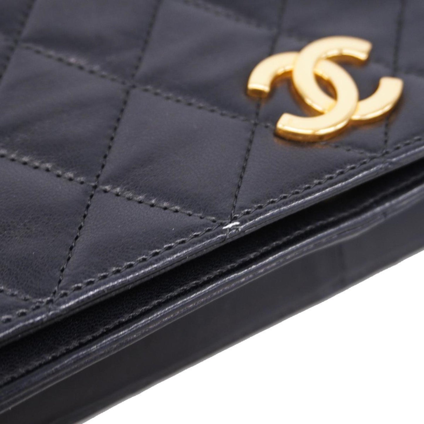 Chanel Shoulder Bag Matelasse Chain Lambskin Black Women's
