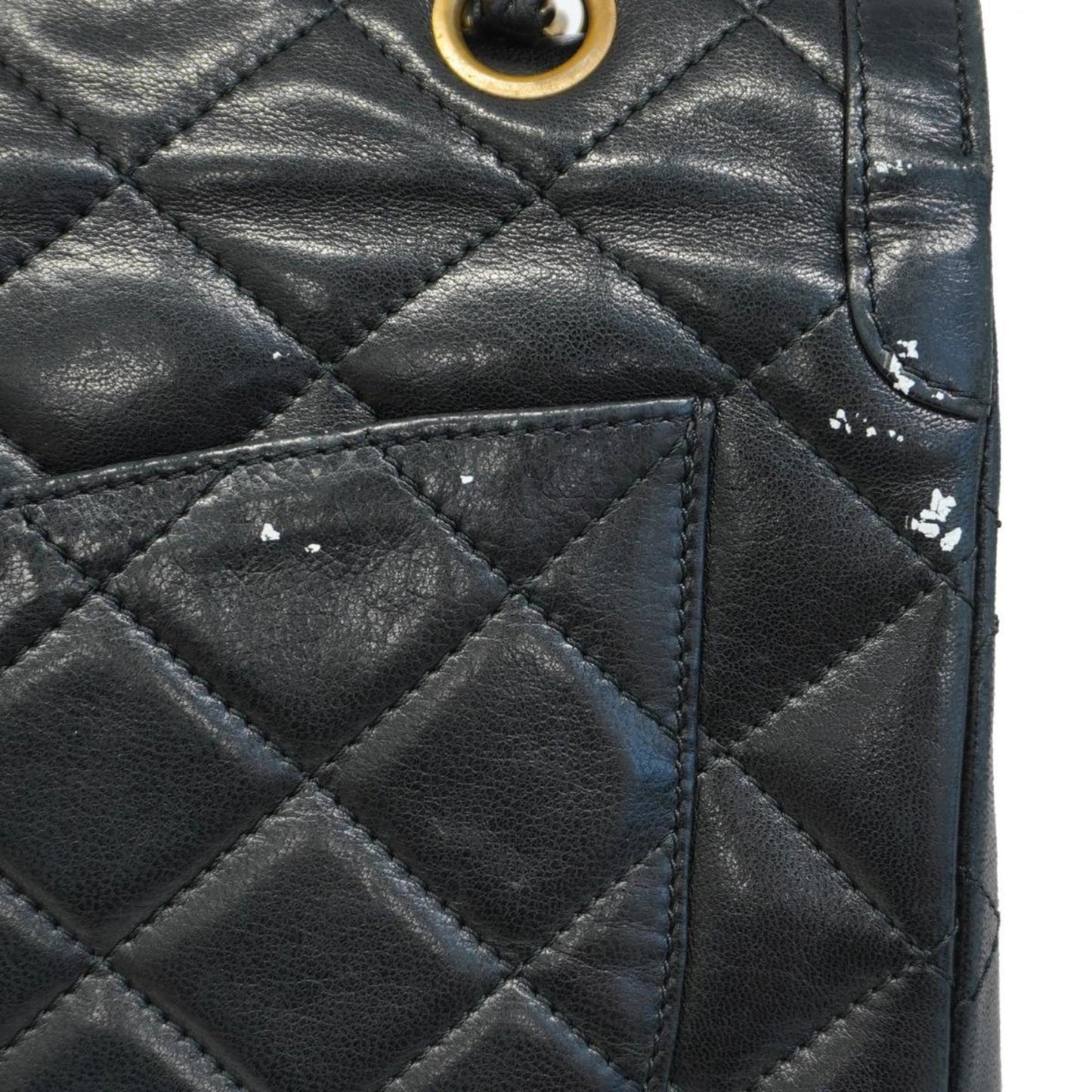Chanel Shoulder Bag Matelasse Paris Limited W Flap Chain Lambskin Black Women's