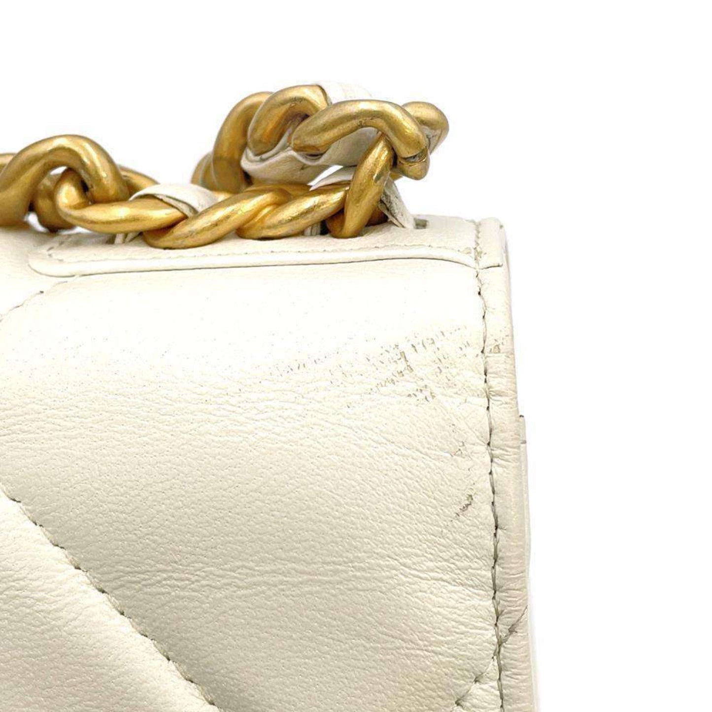 Chanel Chain Wallet 19 Coco Mark Matelasse Lambskin AP0957 CHANEL White