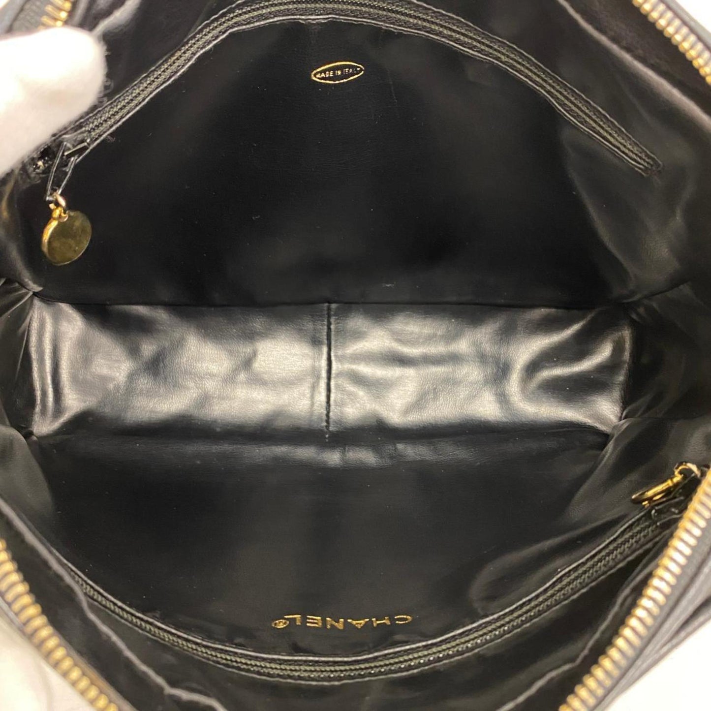 Chanel Shoulder Bag Matelasse Chain Lambskin Black Women's