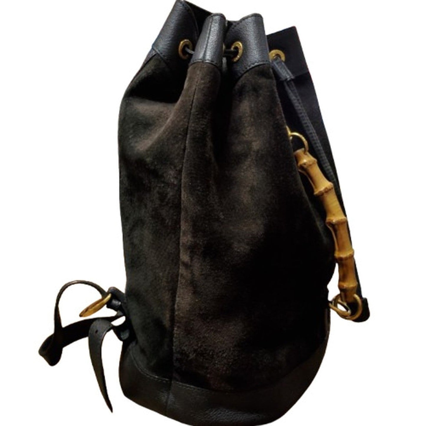 Gucci Black Suede Leather Backpack