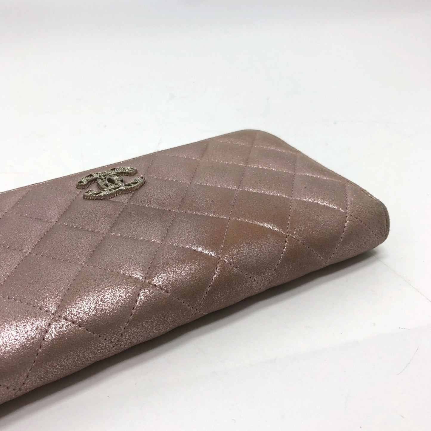 Chanel A80003 CC Mark Zip Around Long Wallet pink