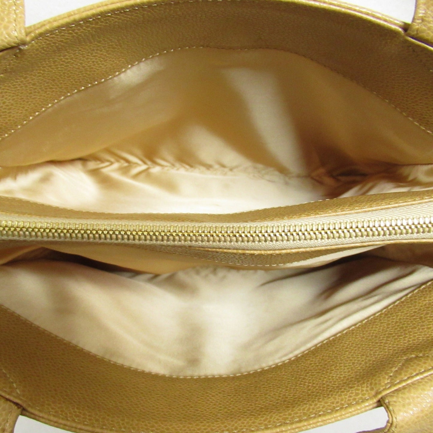 CHANEL Tote Bag Beige Caviar Skin (Grained Calf)