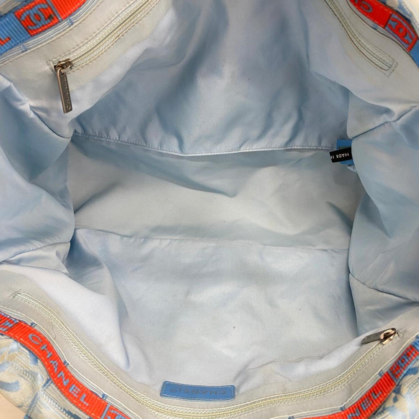 Chanel Tote Bag New Travel Nylon Light Blue Women's