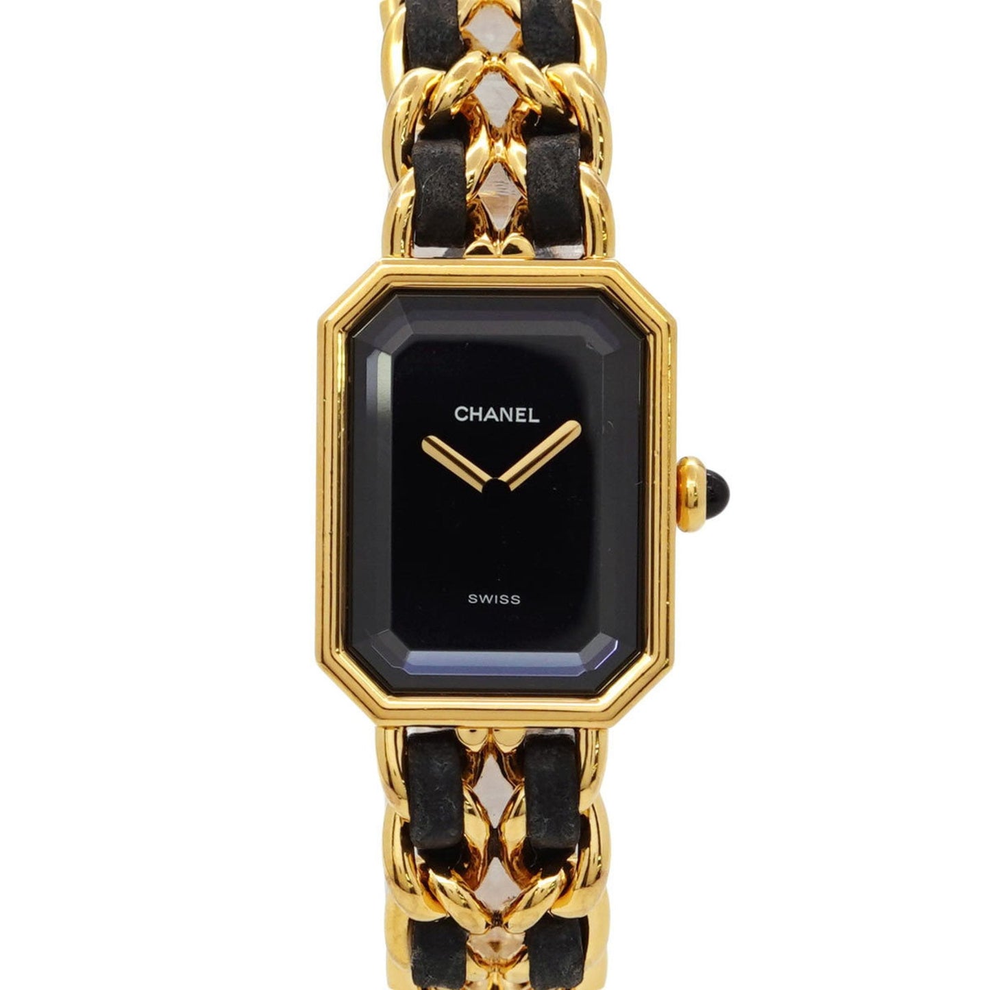 Chanel Premiere M size H0001 Vintage ladies watch black dial gold quartz