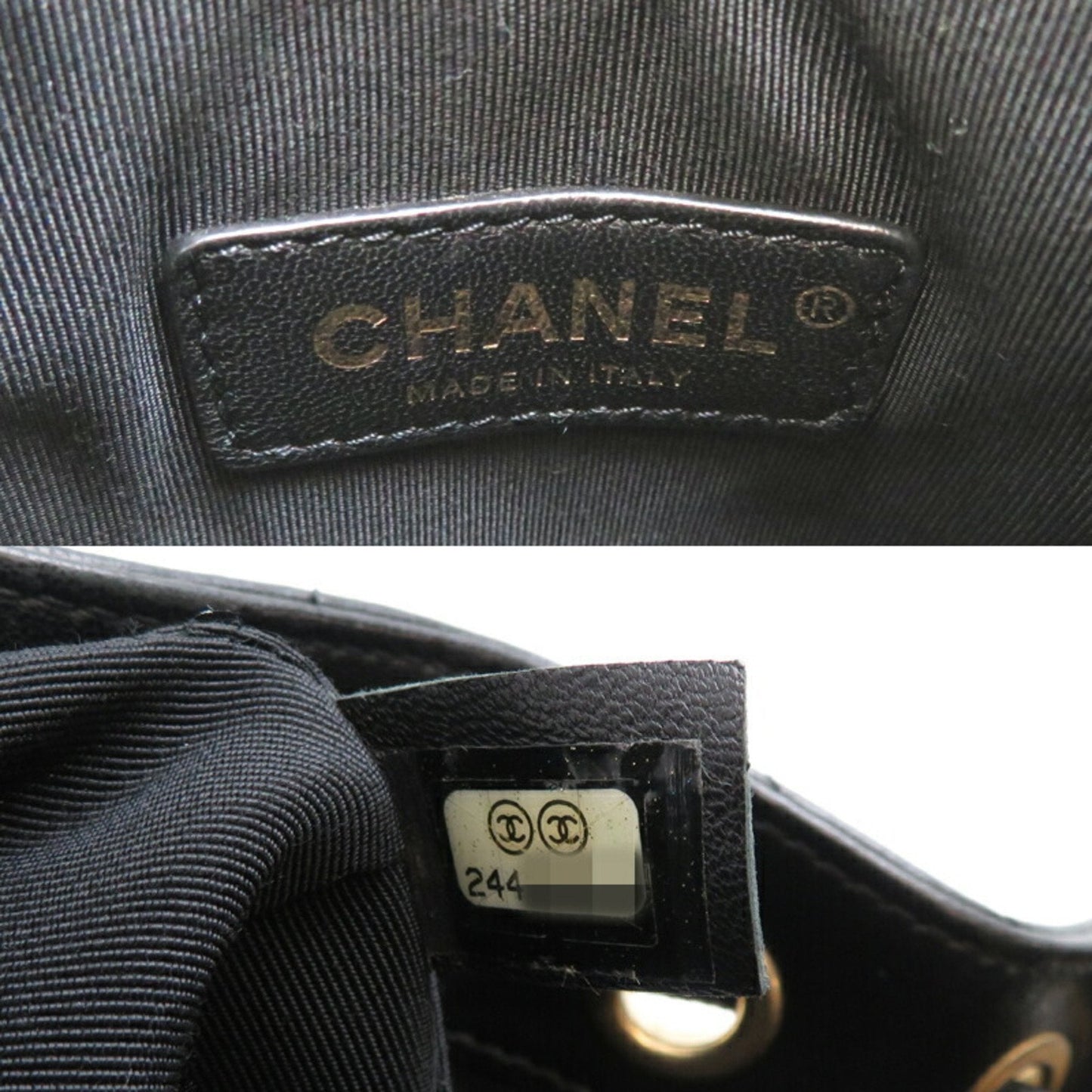 Chanel V-Stitch Chain Women's Shoulder Bag, Lambskin, Black