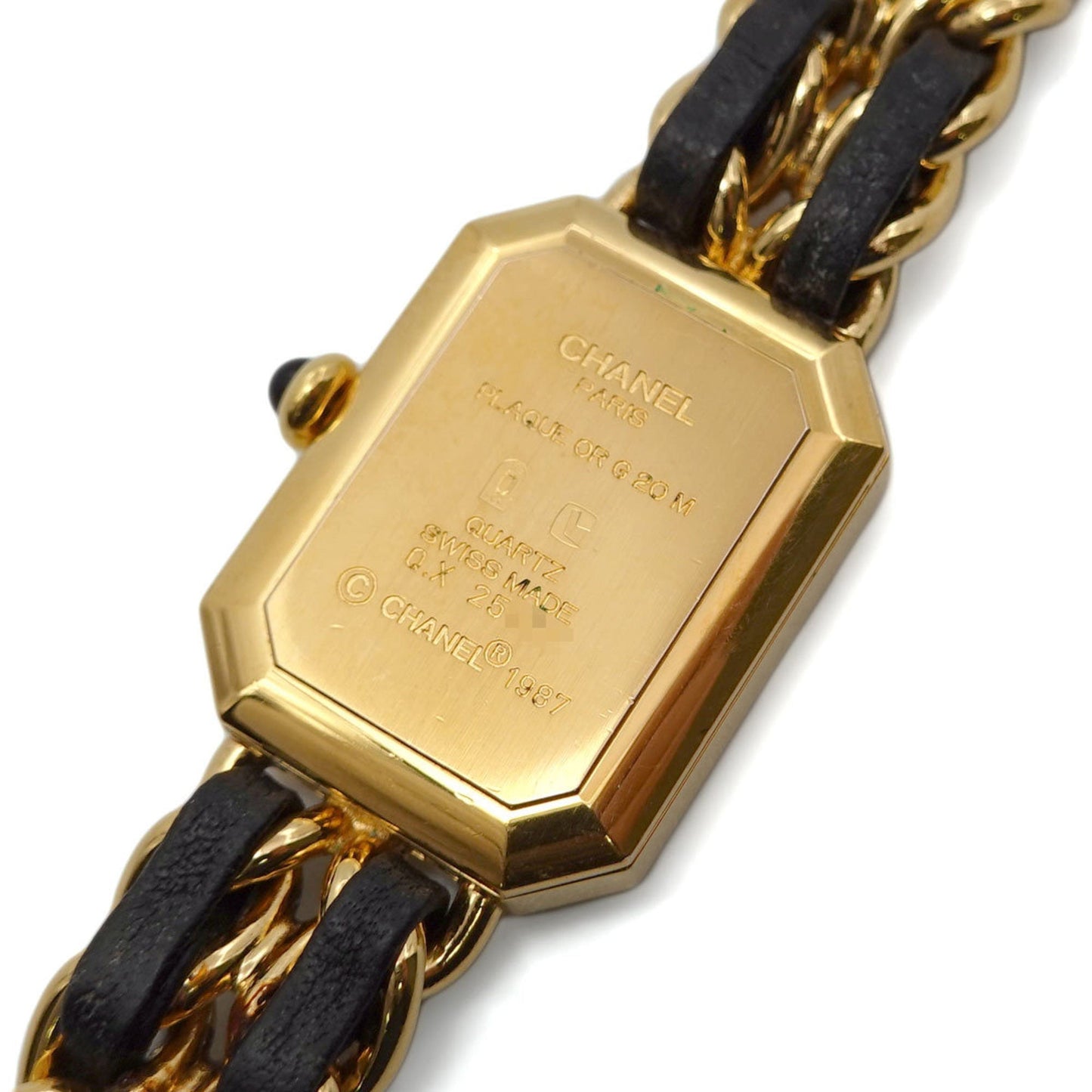 Chanel Premiere M size H0001 Vintage ladies watch black dial gold quartz