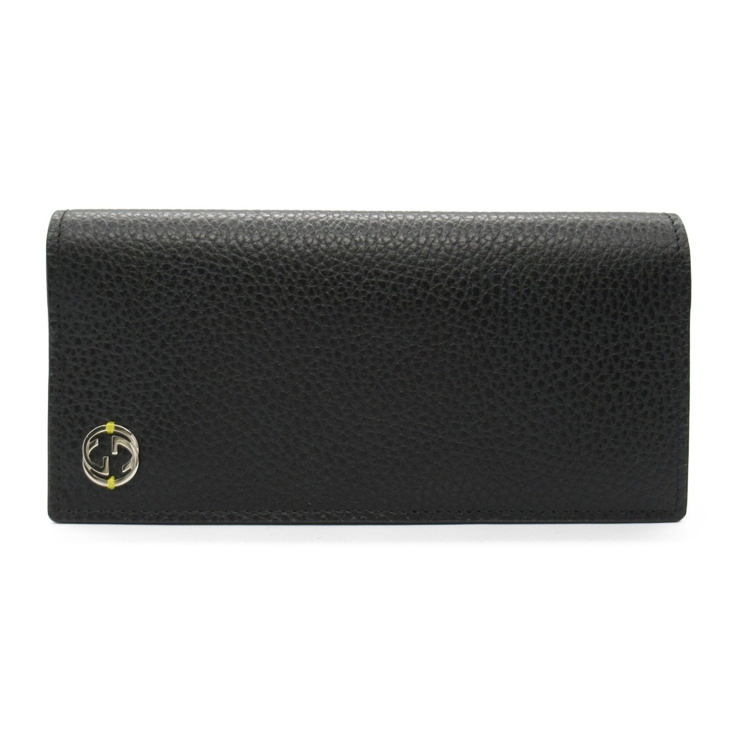 Gucci Black Yellow Leather Long Wallet (Bi-Fold)