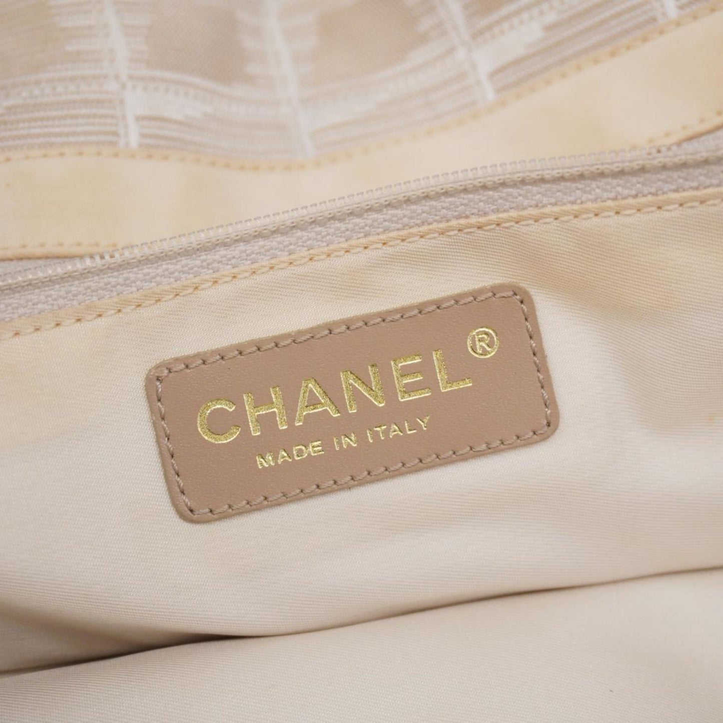 Chanel Tote Bag New Travel Nylon Beige Women's