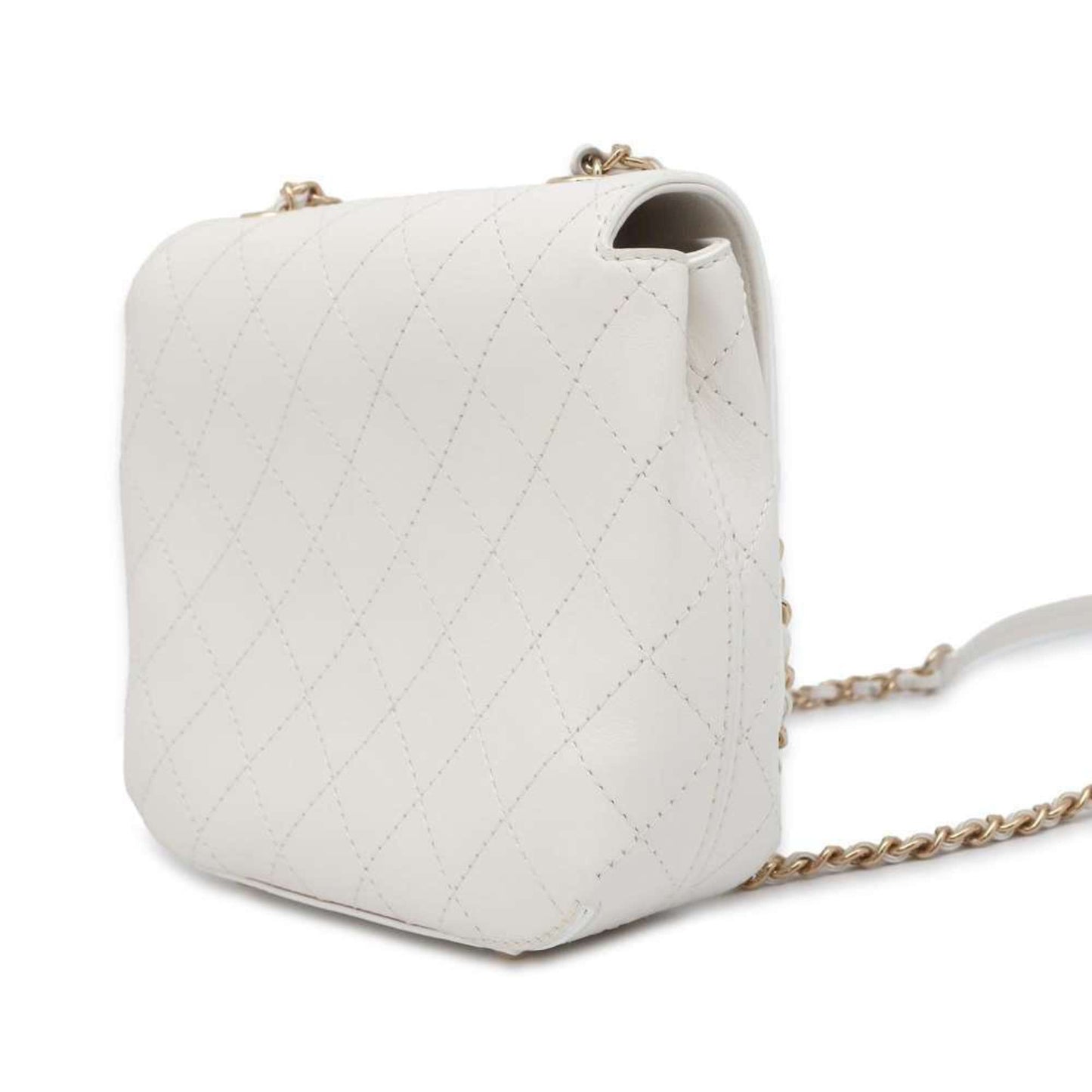 Chanel Chain Shoulder Bag Matelasse Coco Mark CHANEL White