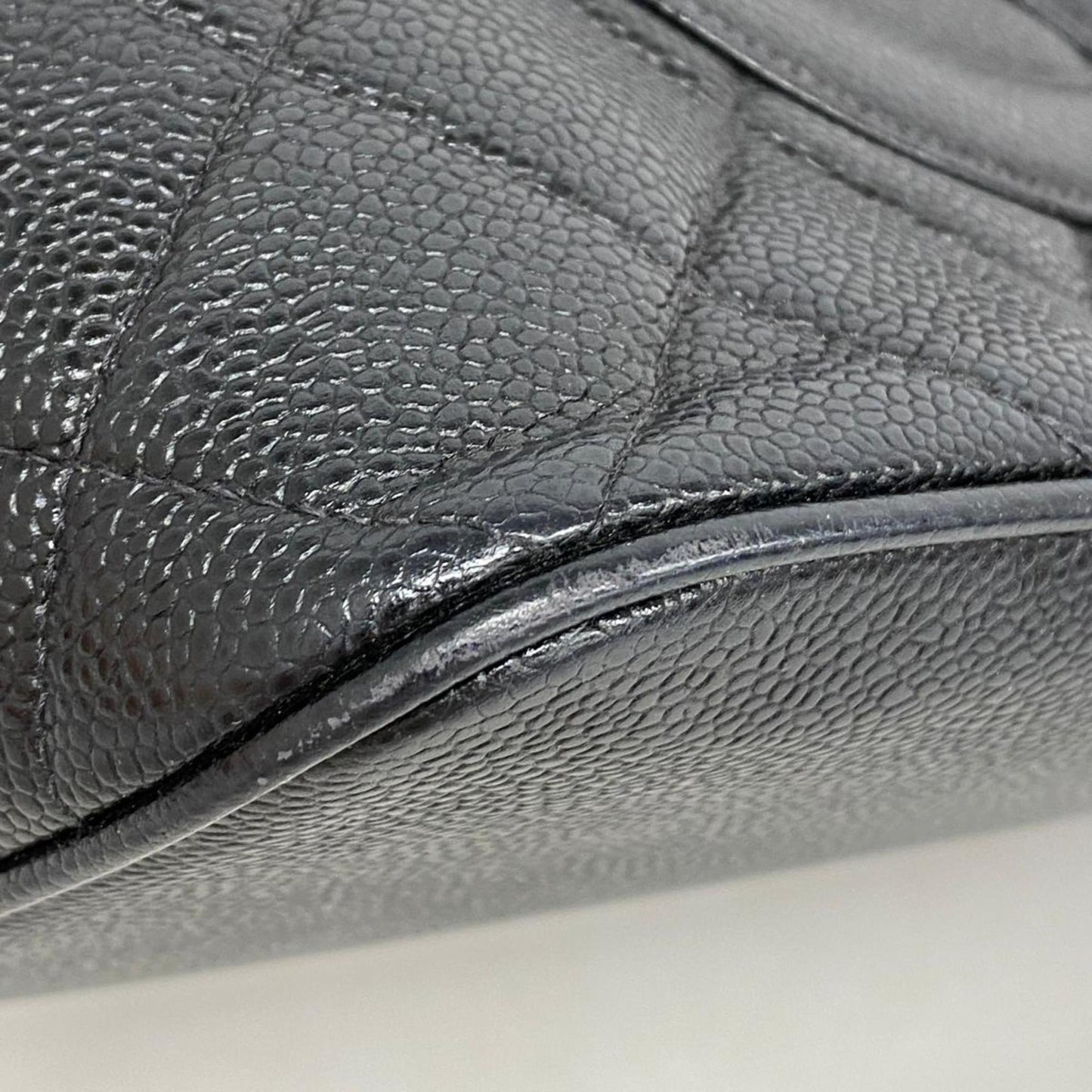 Chanel Tote Bag Reproduction Caviar Skin Black Women's