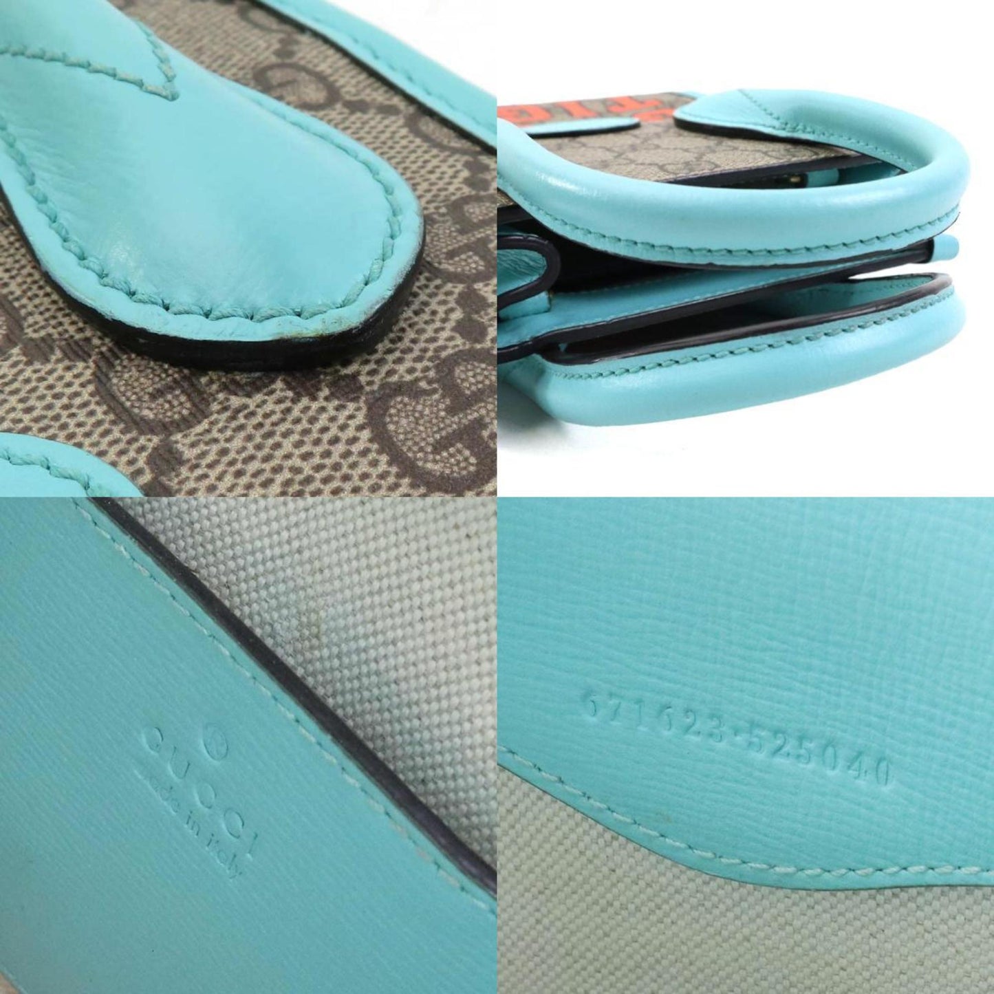 Gucci Blue Brown Gg Supreme Handbag Shoulder Bag