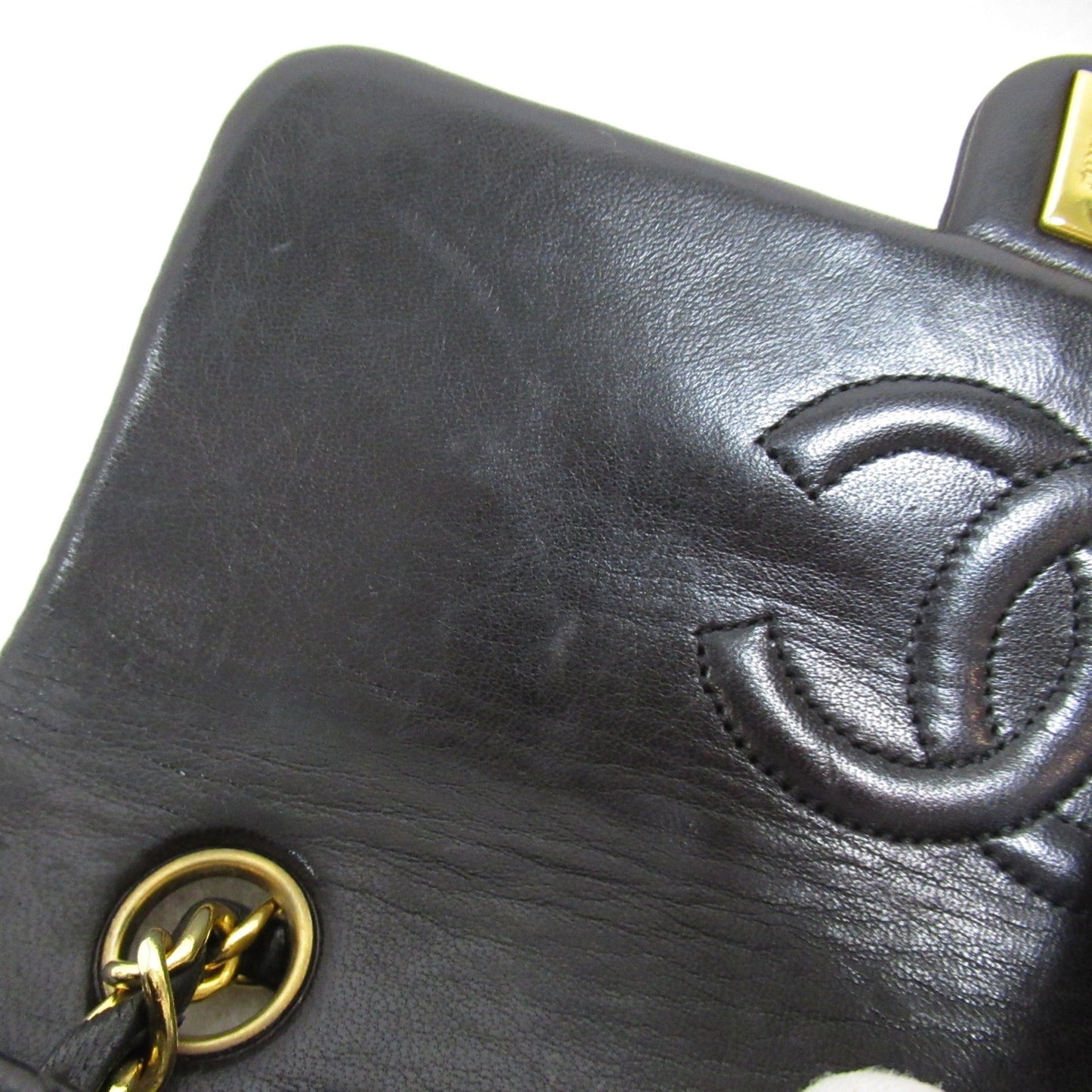 CHANEL Mini Matelasse ChainShoulder bag Black Lambskin (sheep leather)