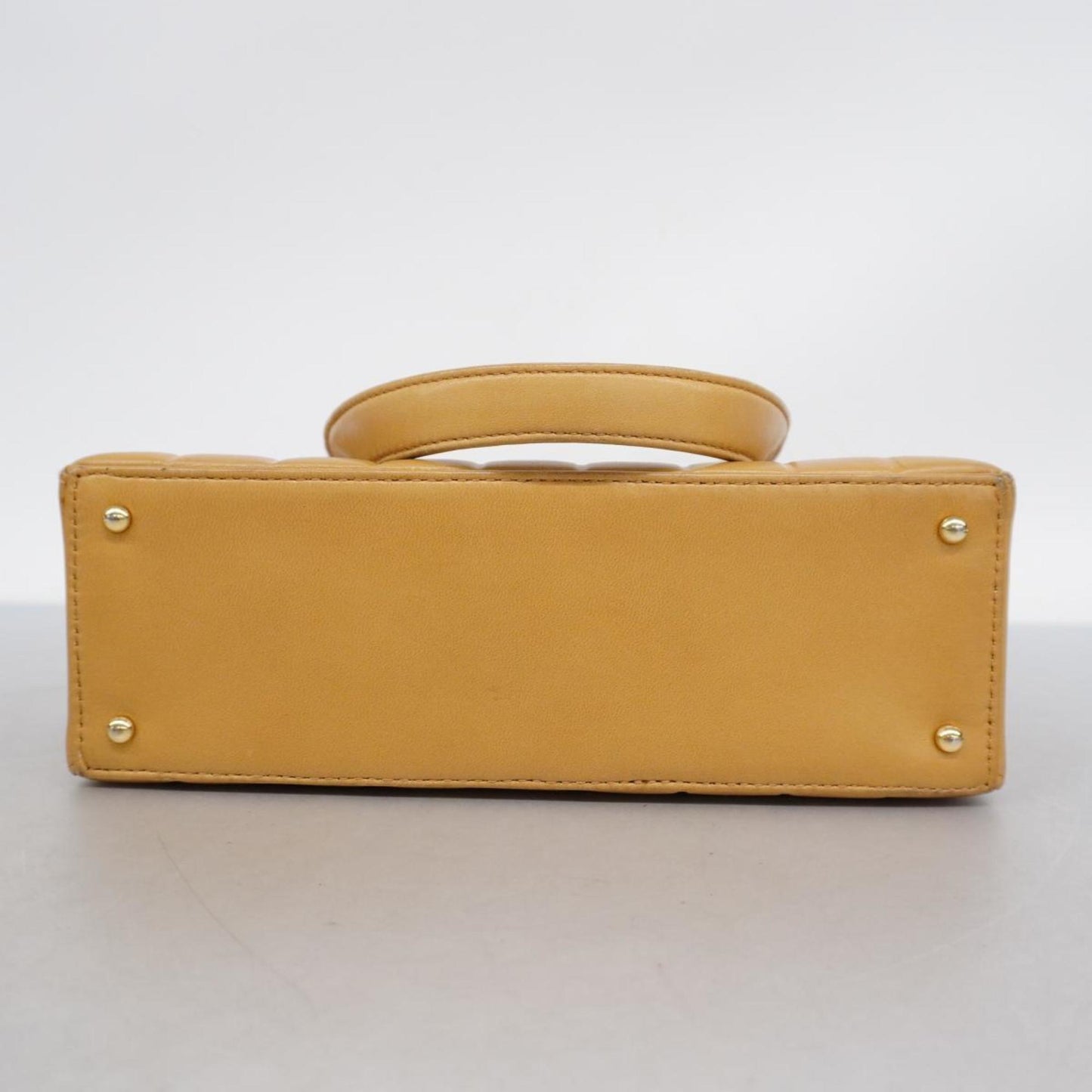 Chanel Tote Bag Chocolate Bar Lambskin Beige Women's