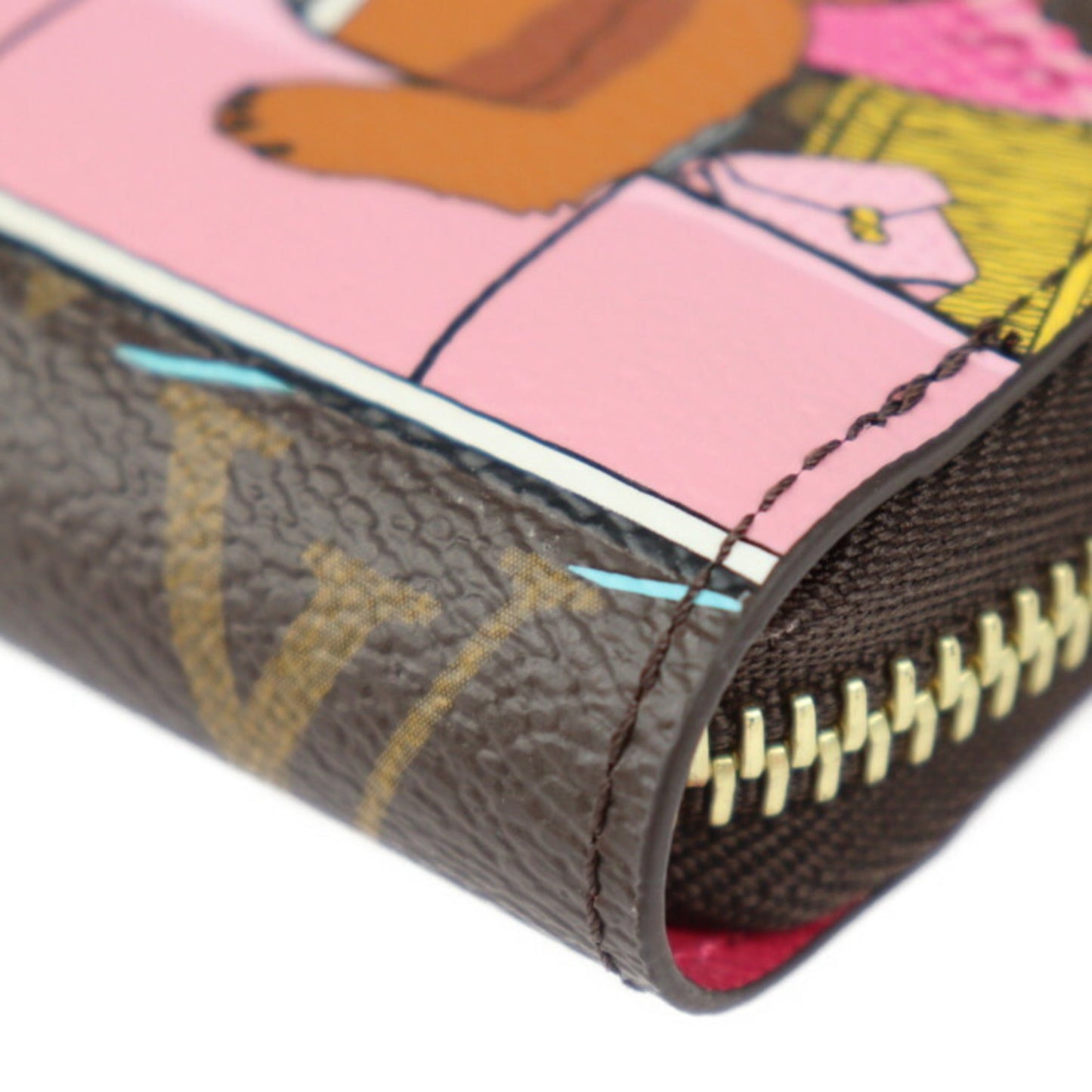 LOUIS VUITTON Vivienne Zippy Wallet Long M80857 Monogram Canvas Brown Multicolor Gold Hardware Round Zipper