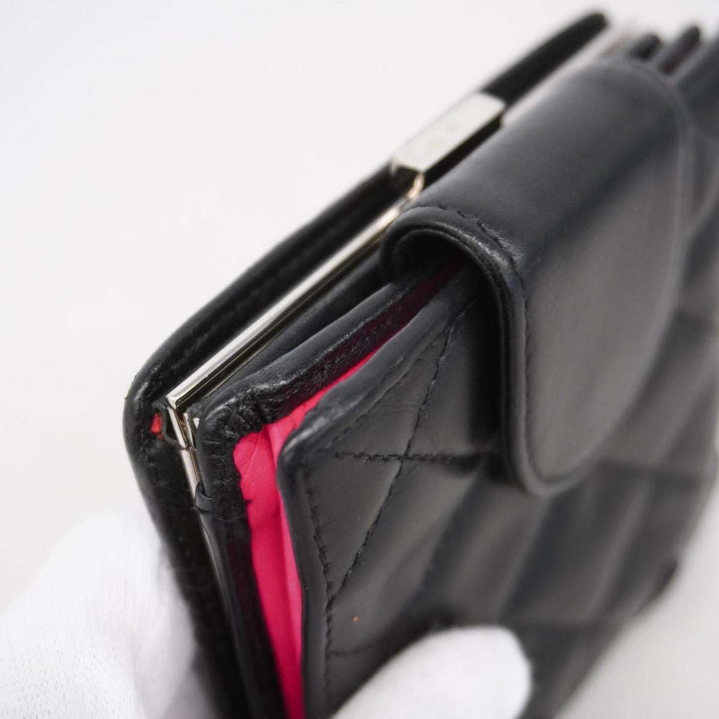 Chanel Wallet Cambon Lambskin Black Women's