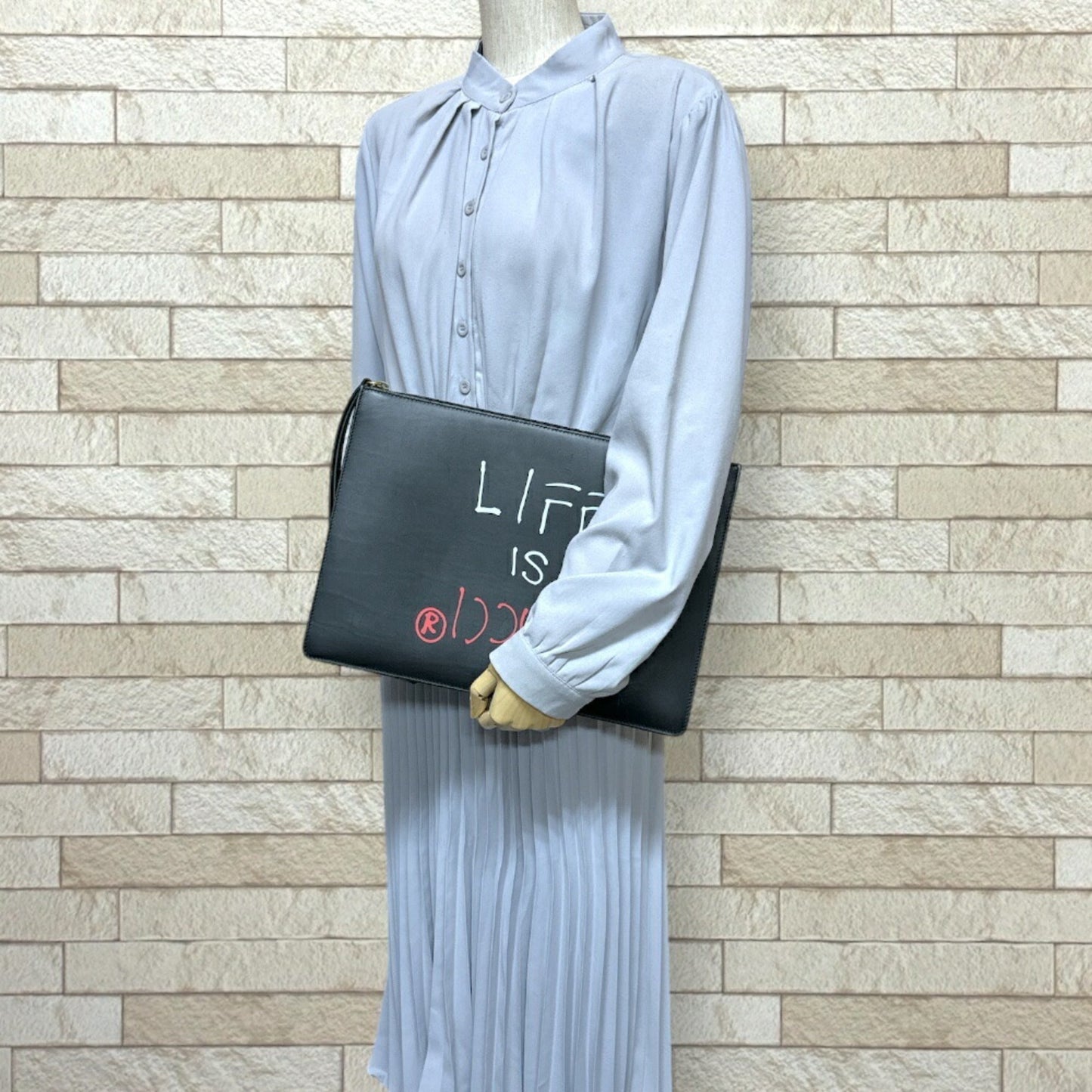 Gucci Black Leather Clutch Bag