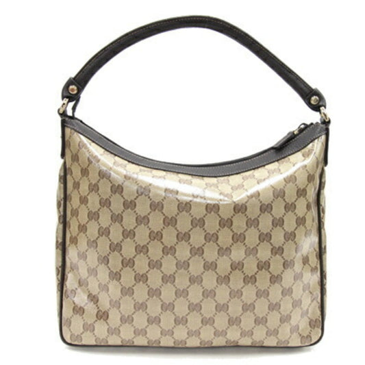 GUCCI One Shoulder Bag GG Crystal 293581 Dark Brown Beige Ladies