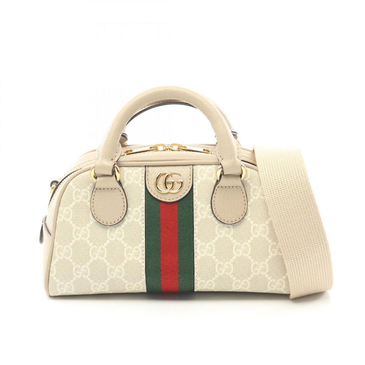 Gucci Beige Multi-Color Coated Canvas Handbag