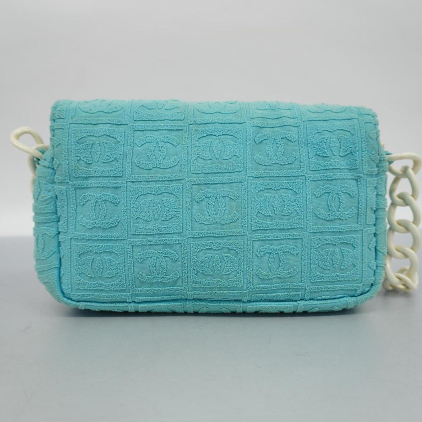 Chanel shoulder bag pile light blue ladies