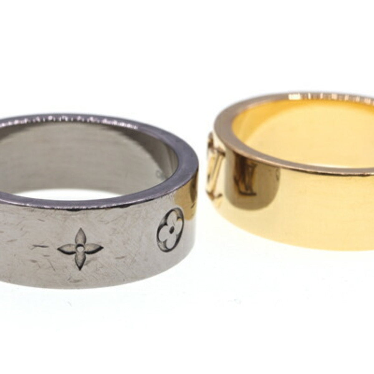 LOUIS VUITTON Ring LV Instinct M00514 Gunmetal Gold Metal Size L Men's