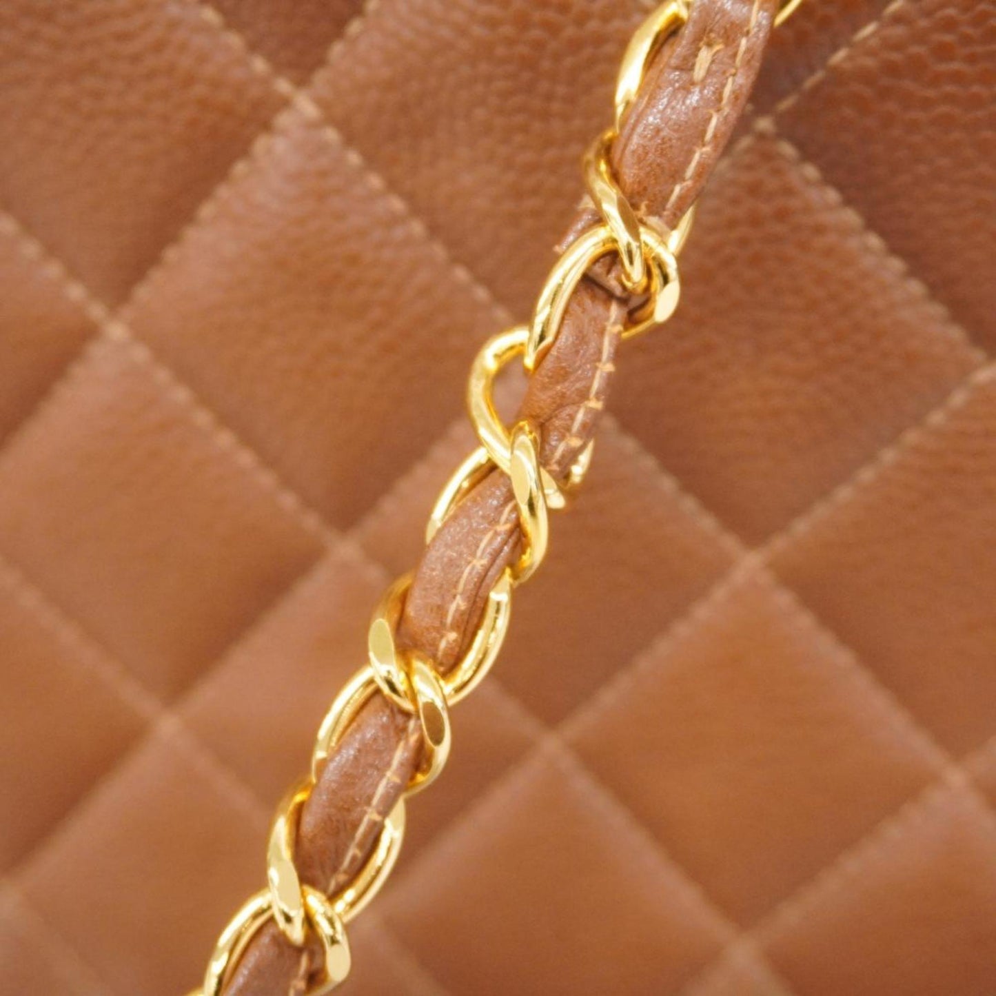 Chanel Shoulder Bag Matelasse Chain Lambskin Brown Women's