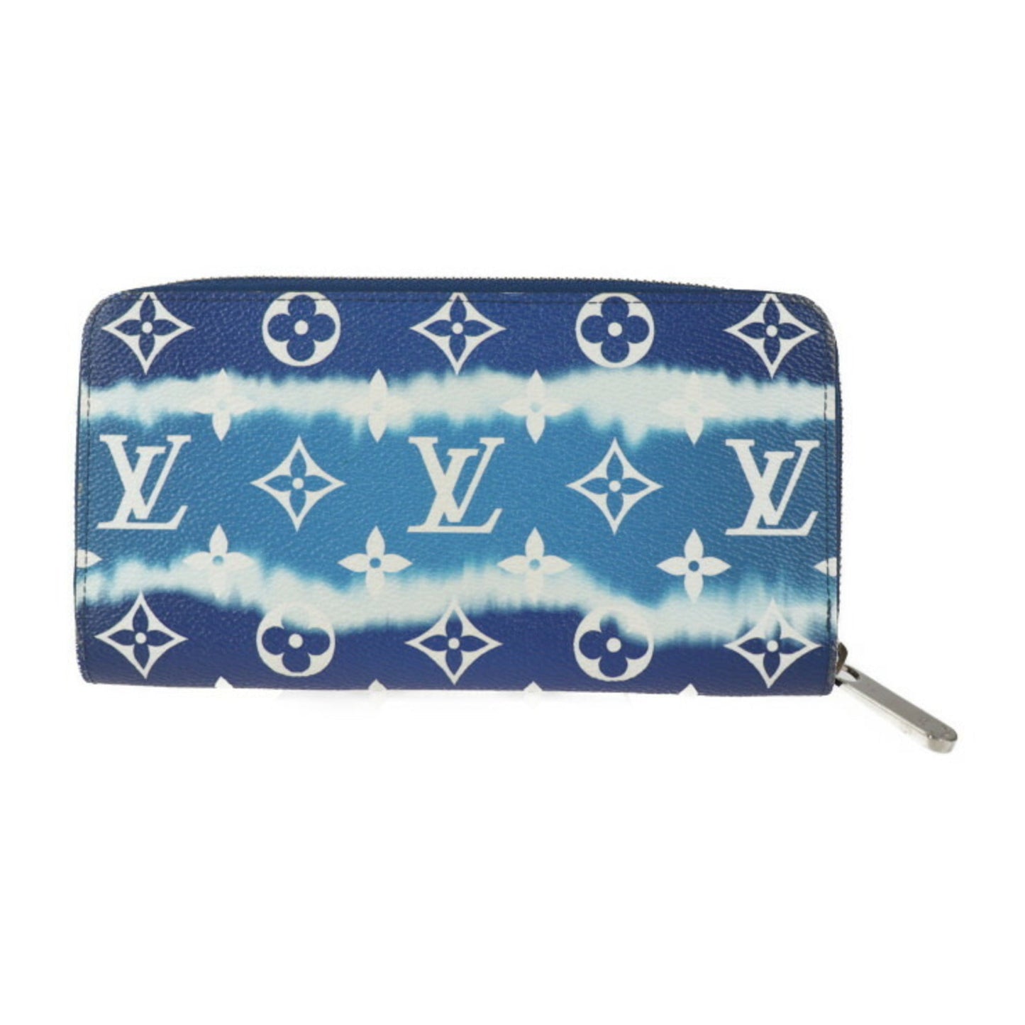 LOUIS VUITTON Zippy Wallet LV Escal Long M68841 Monogram Canvas Blue White Silver Hardware Round Zipper Vuitton