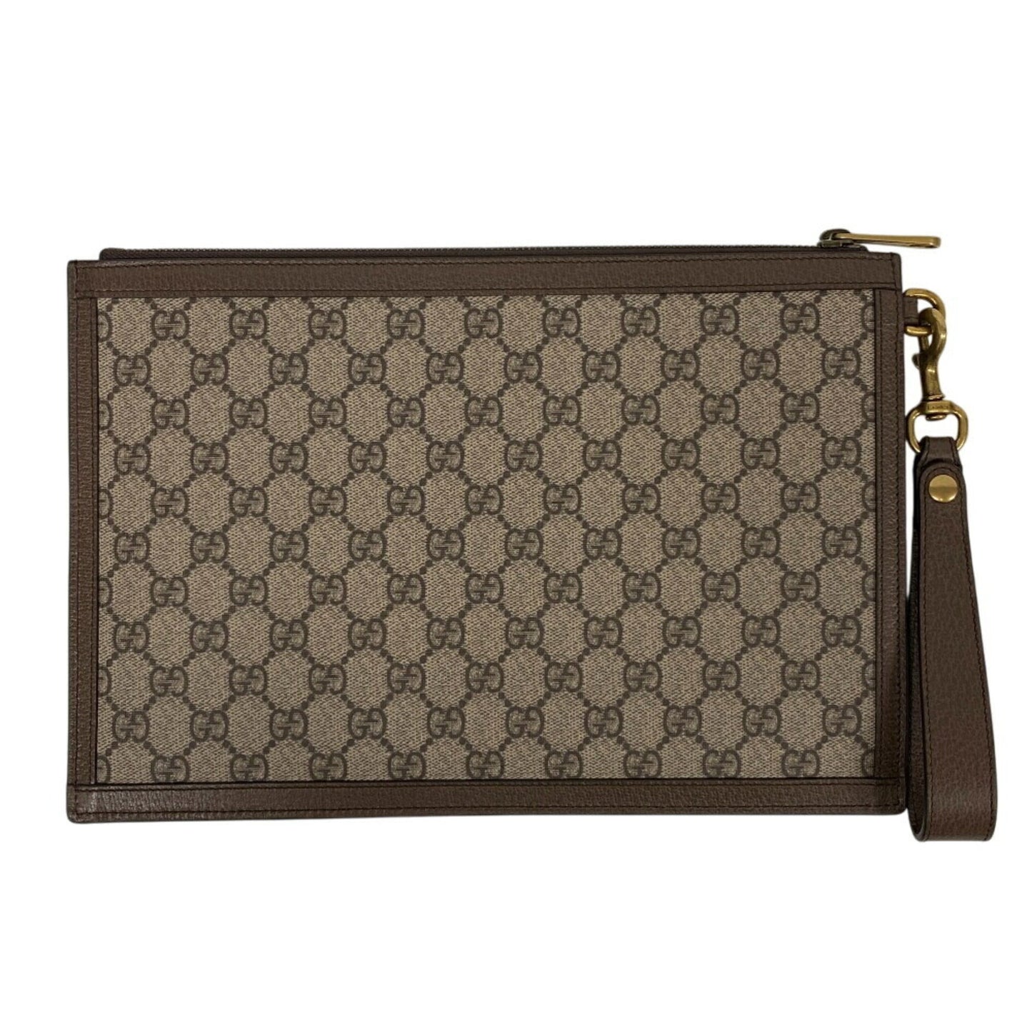 Gucci Brown Pvc Leather Clutch Bag