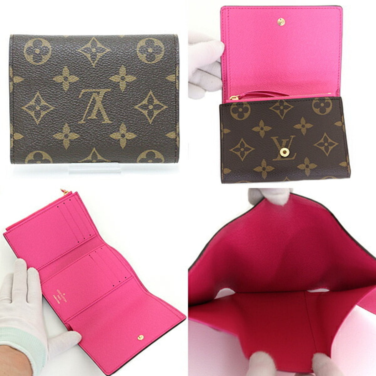 LOUIS VUITTON Portefeuil Victorine Vivienne M81631 Brown Pink