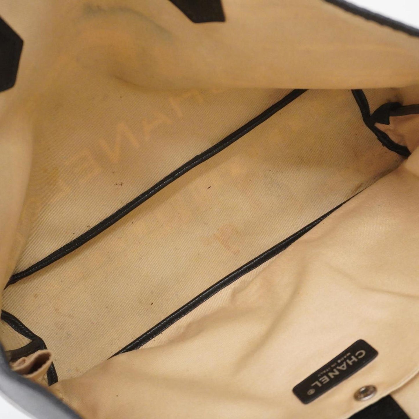 Chanel Tote Bag Central Station Caviar Skin Black Women's