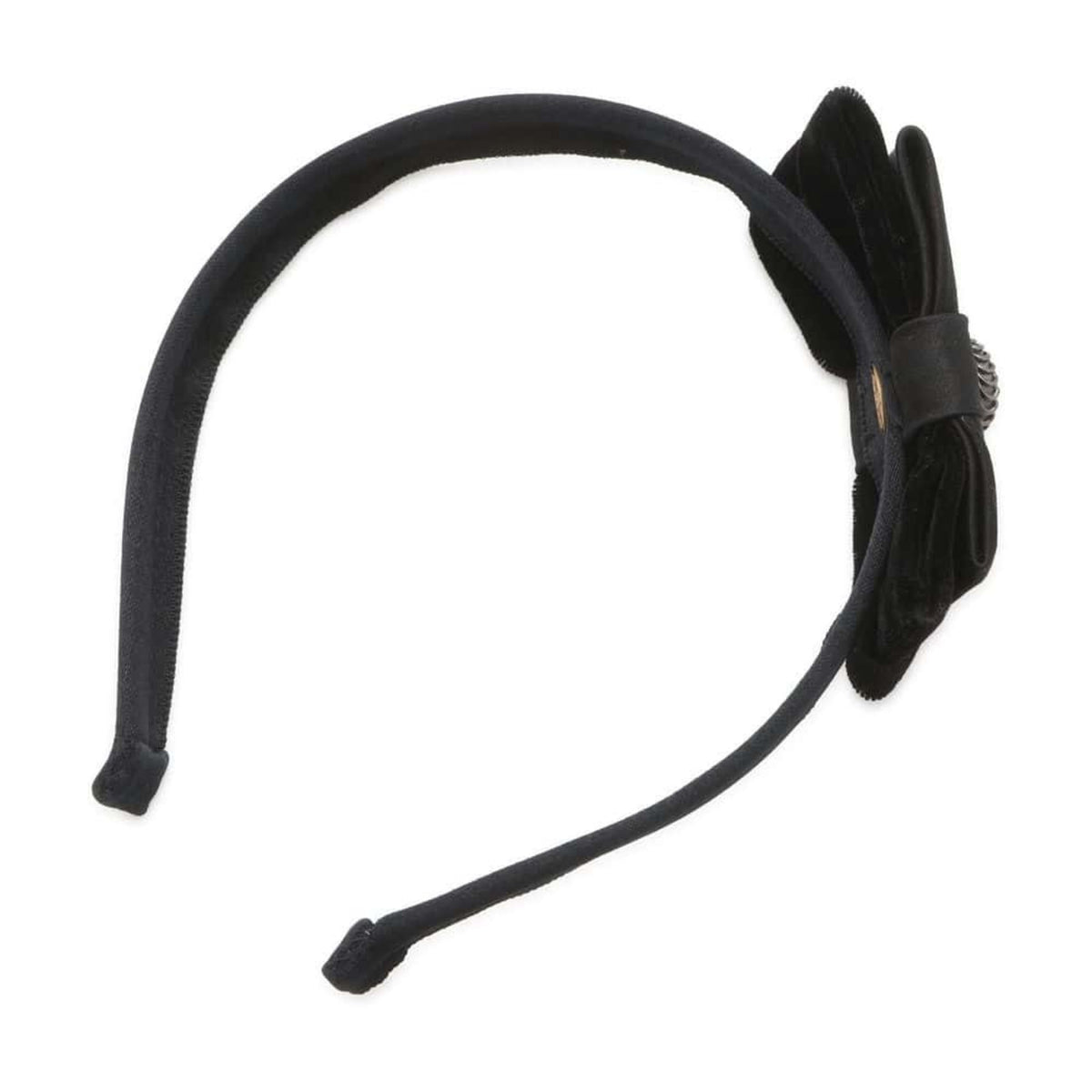 Chanel Headband Coco Mark Ribbon Satin CHANEL Hair Black