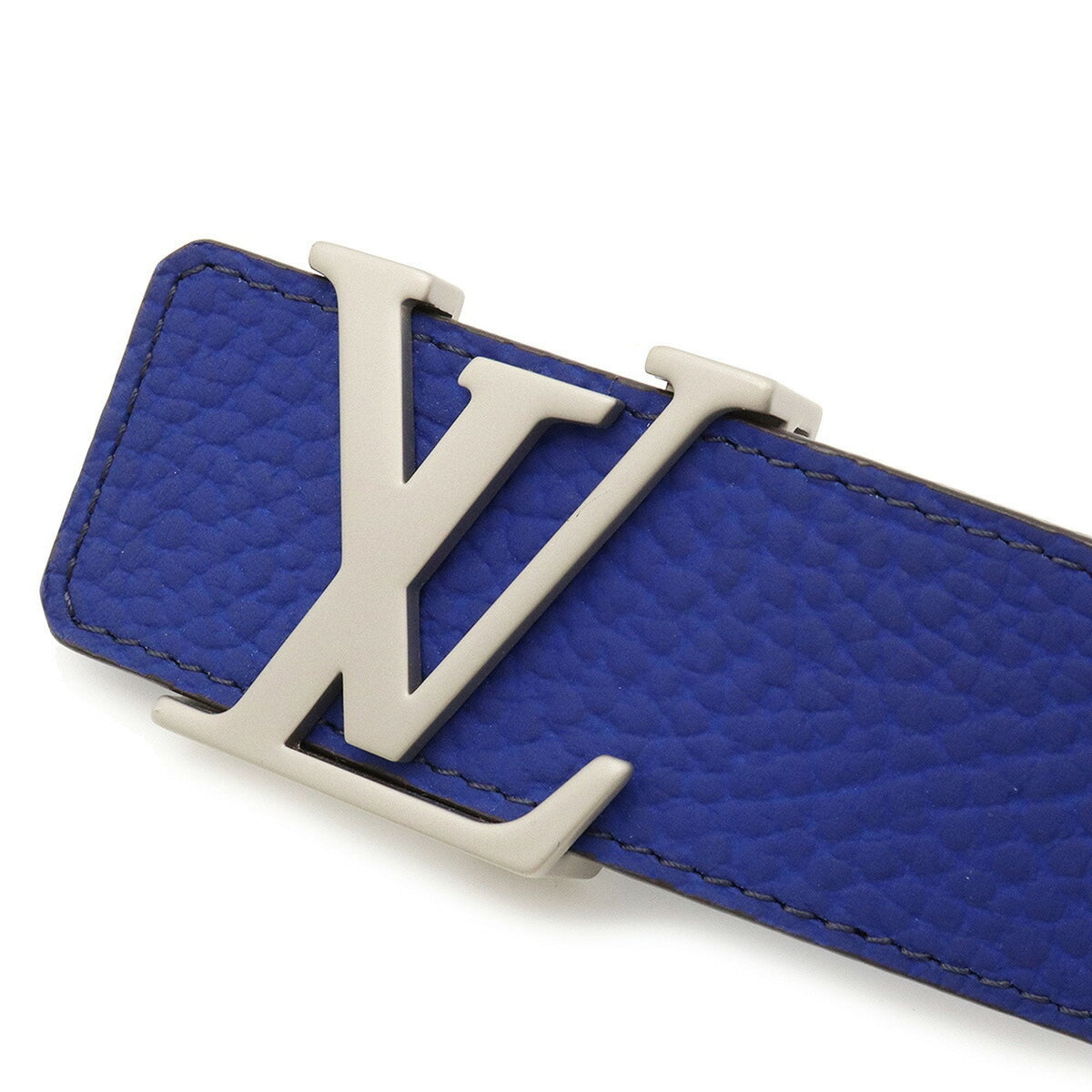 LOUIS VUITTON Suntulle LV Initial Belt Leather Blue #90 M9125U