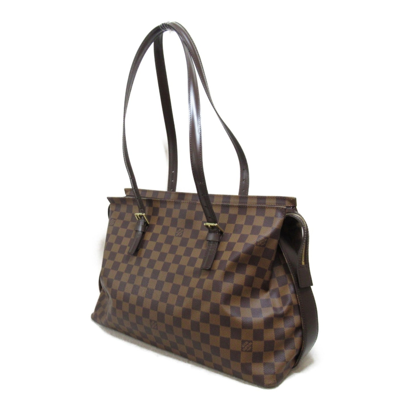 LOUIS VUITTON Chelsea Tote Bag Brown Ebene Damier PVC coated canvas N51119