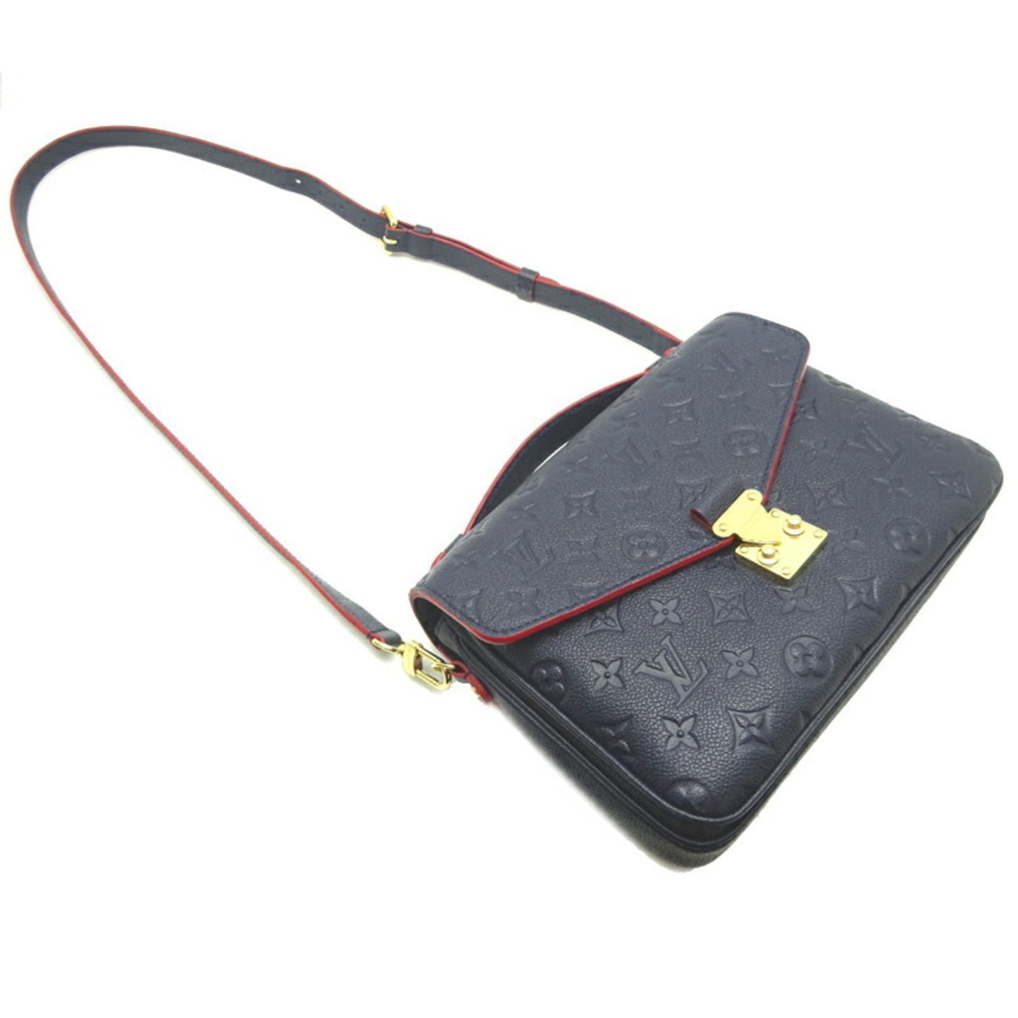 Louis Vuitton Pochette Metis MM Women's Shoulder Bag M44071 Monogram Emprinte Marine Rouge (Navy Red)