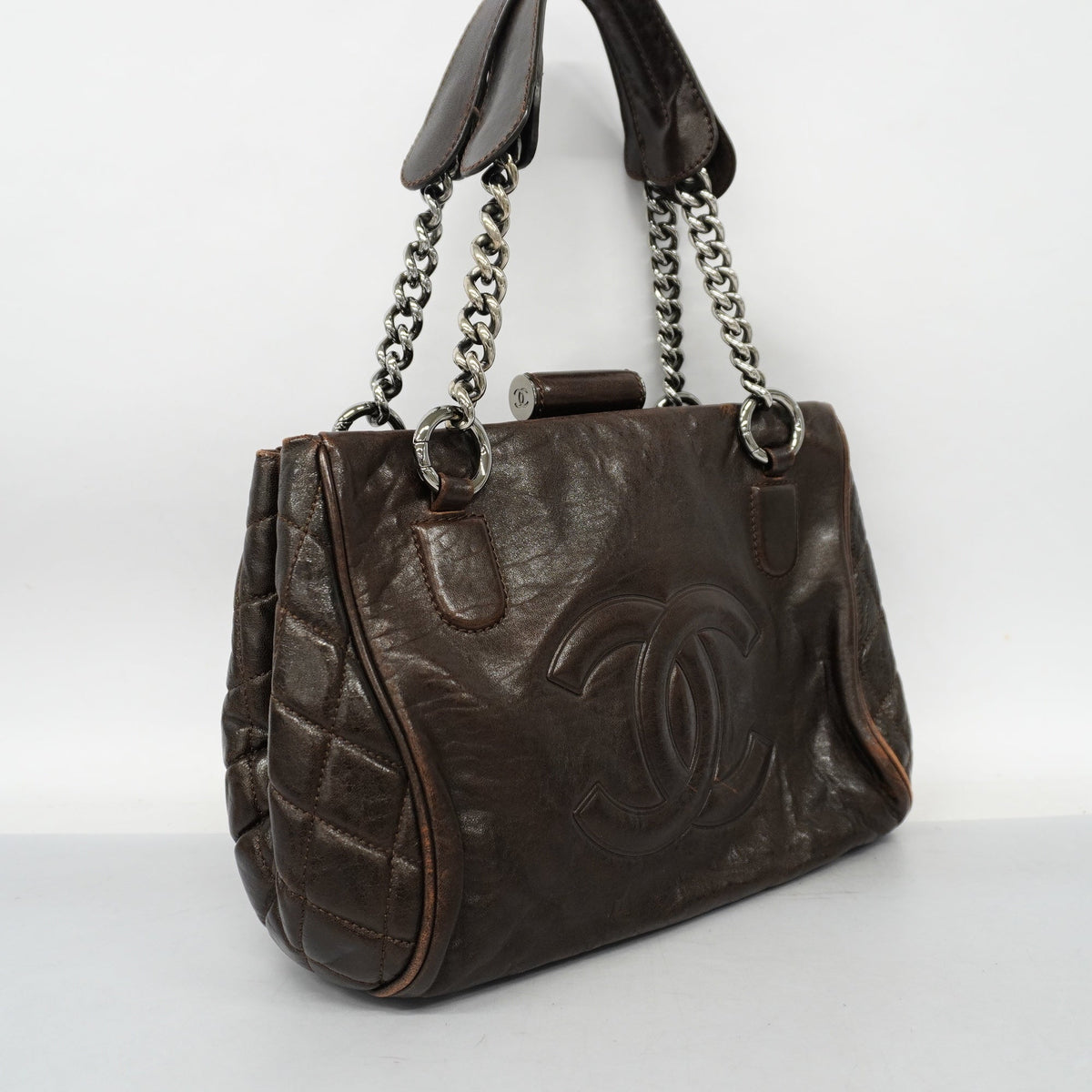 ChanelAuth  Women's Leather Shoulder Bag Brown