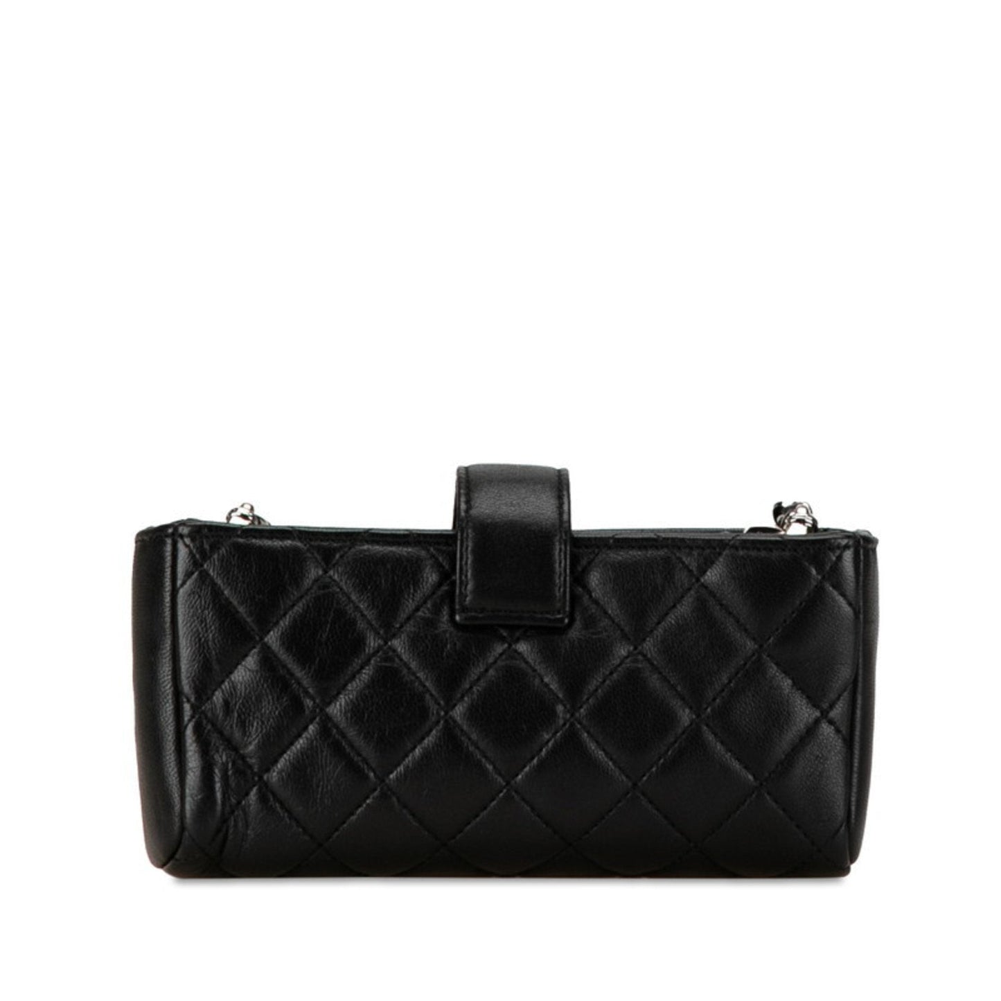 Chanel Matelasse Coco Mark Chain Shoulder Bag Black Lambskin Women's CHANEL