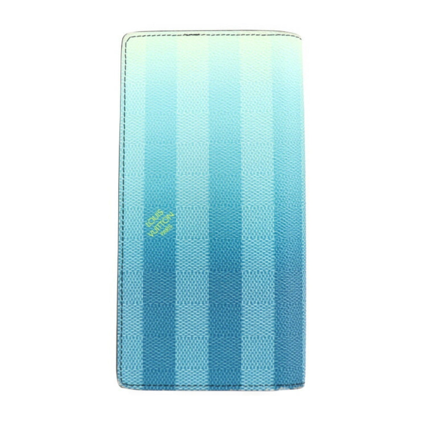 LOUIS VUITTON Portefeuil Braza Damier Stripe Bifold Wallet M81318 Canvas Blue Long Vuitton