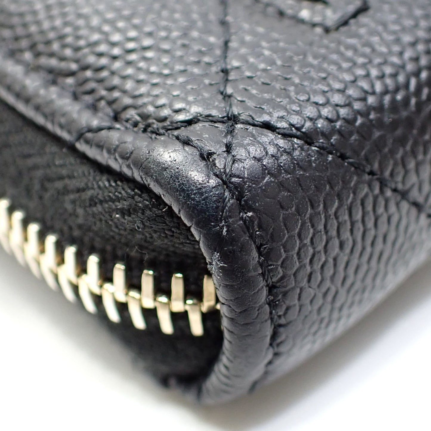 Chanel Round Long Wallet Matelasse Women's Black Caviar Skin AP1139 Coco Mark 2020 Cruise Collection