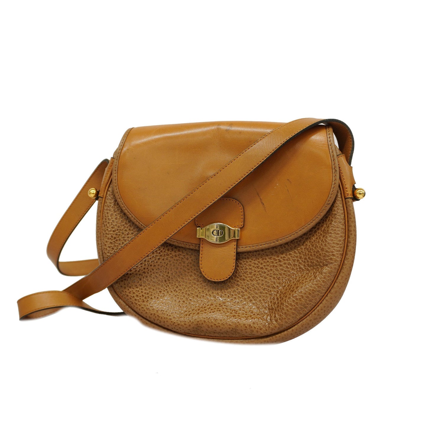 CHRISTIAN DIORAuth  Shoulder Bag Women's Leather Brown